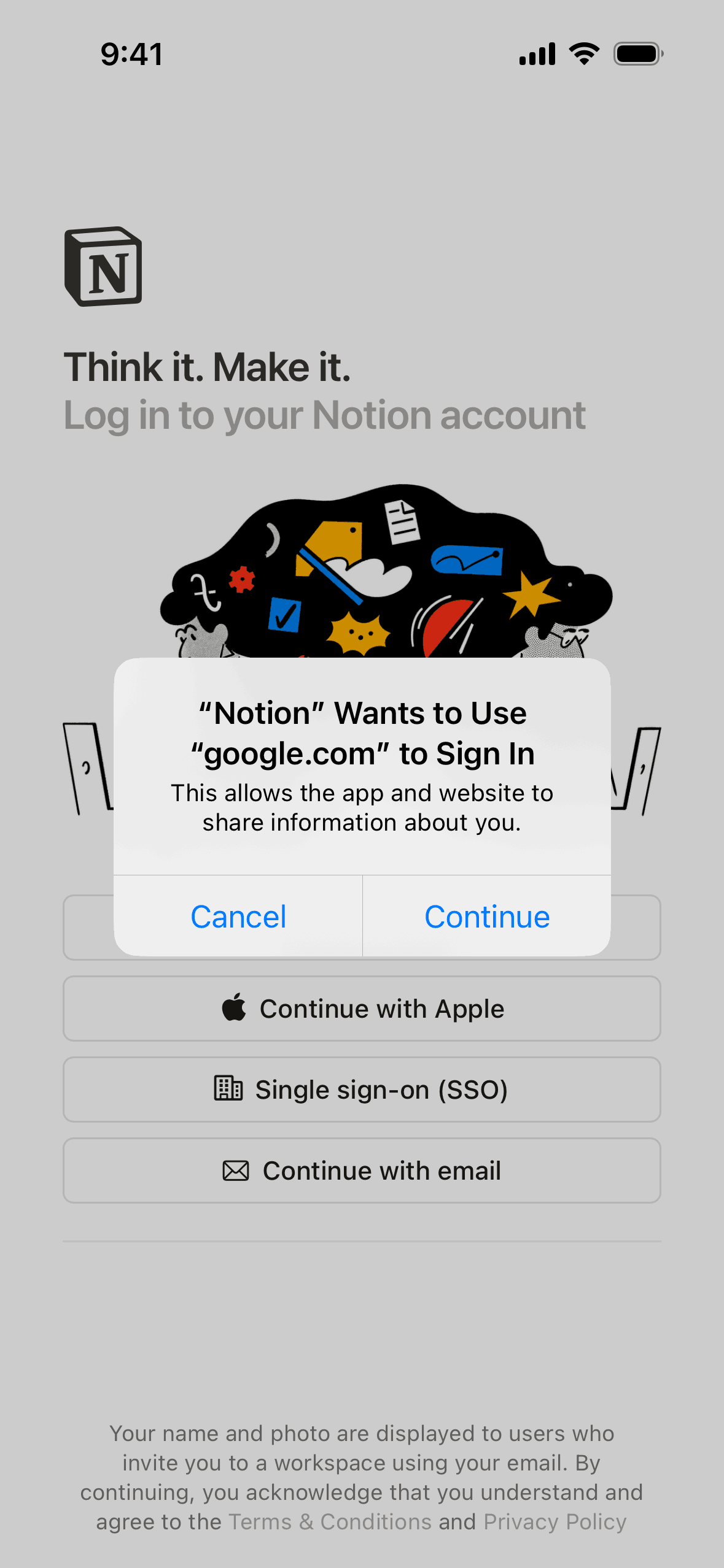 Notion iOS Collaboration interface screenshot 2