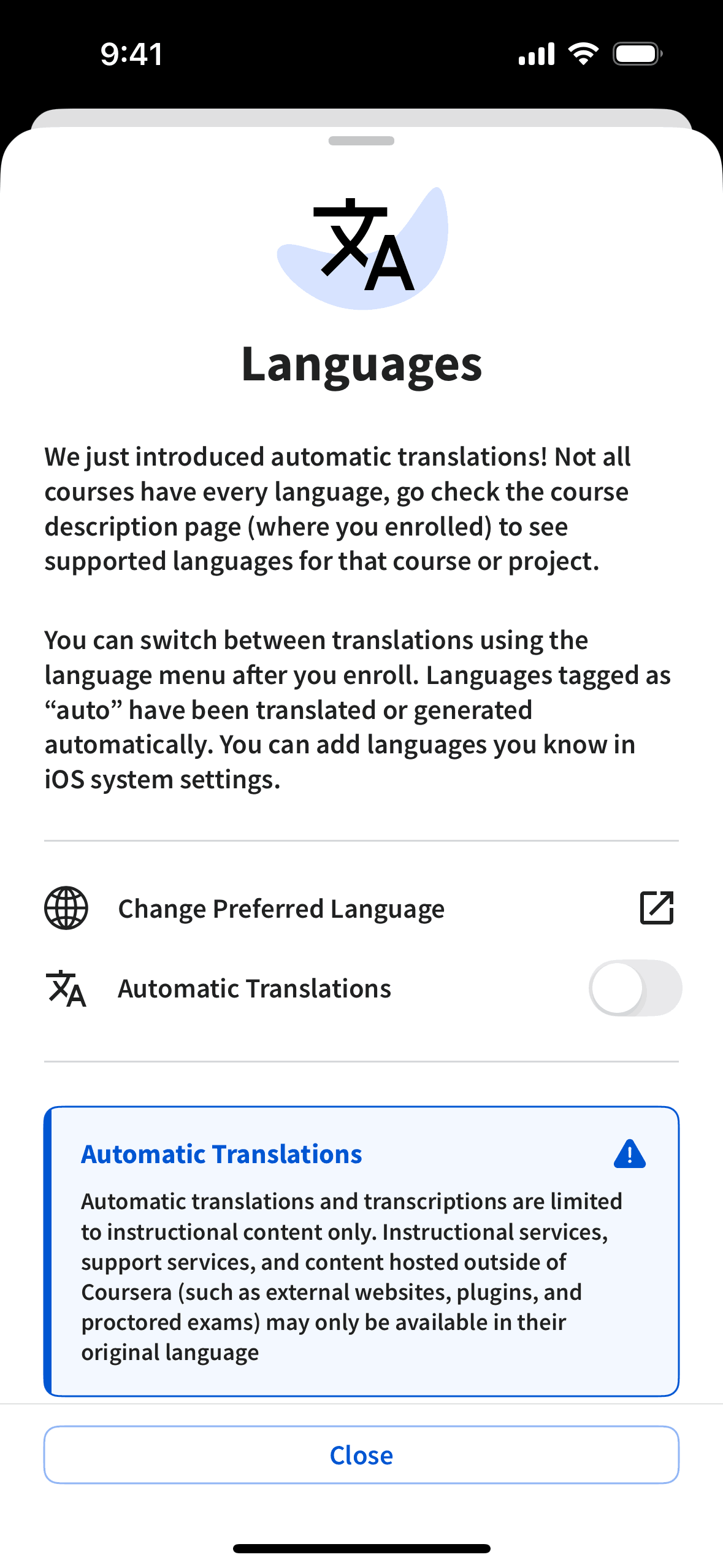 Coursera iOS Education interface screenshot 3