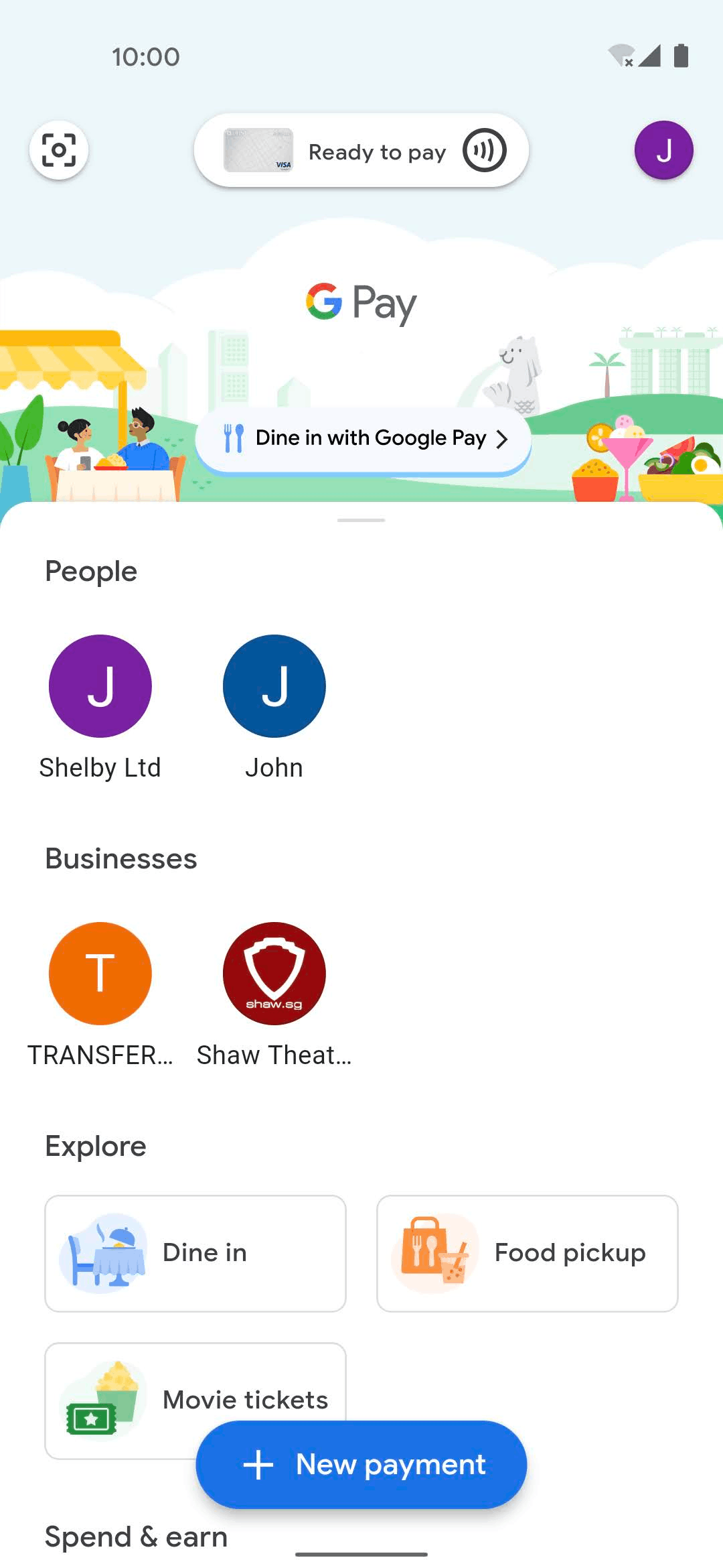 Google Pay Android Finance interface screenshot 1