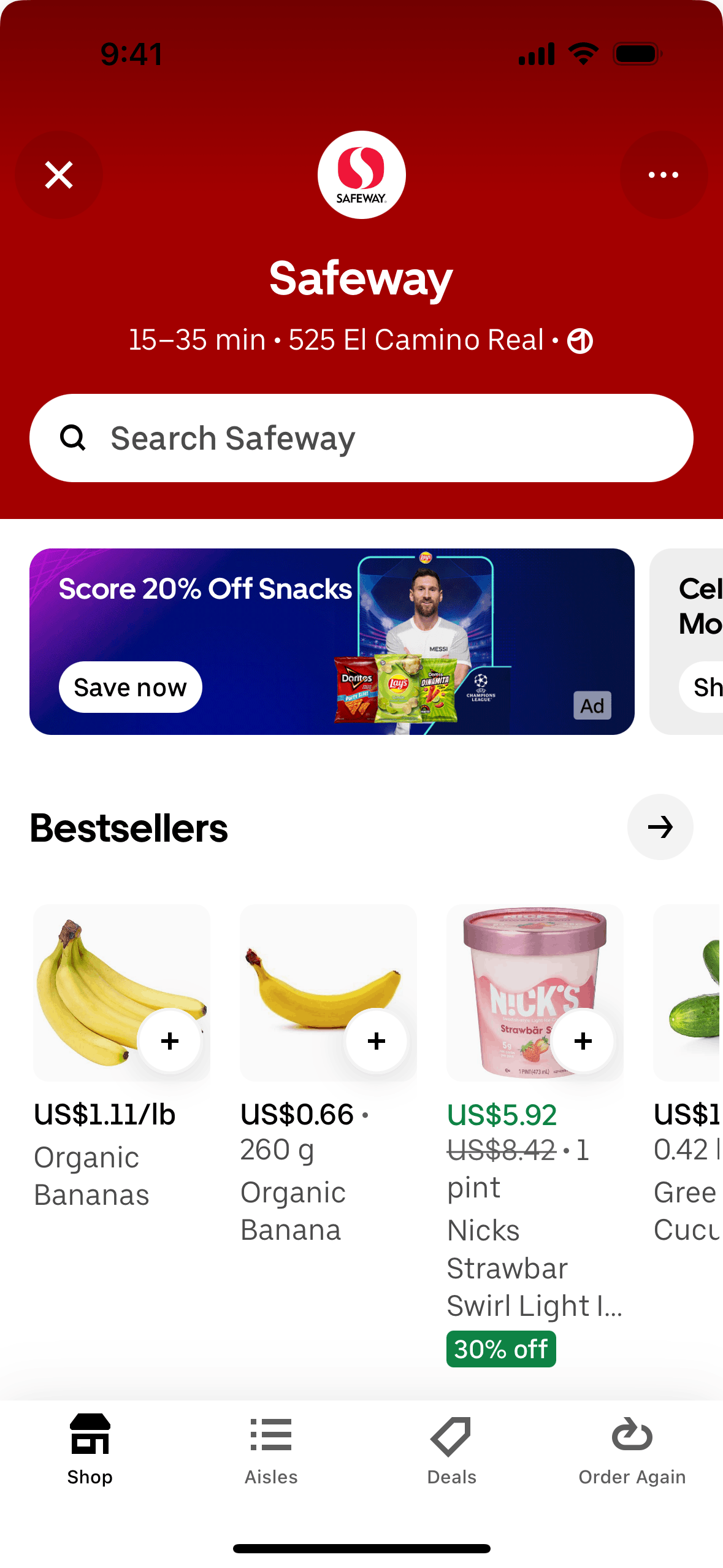 Uber Eats iOS Food & Drink interface screenshot 3