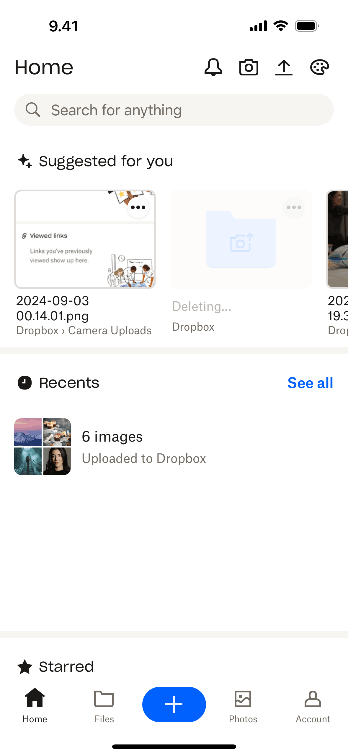Dropbox iOS Productivity interface screenshot 1