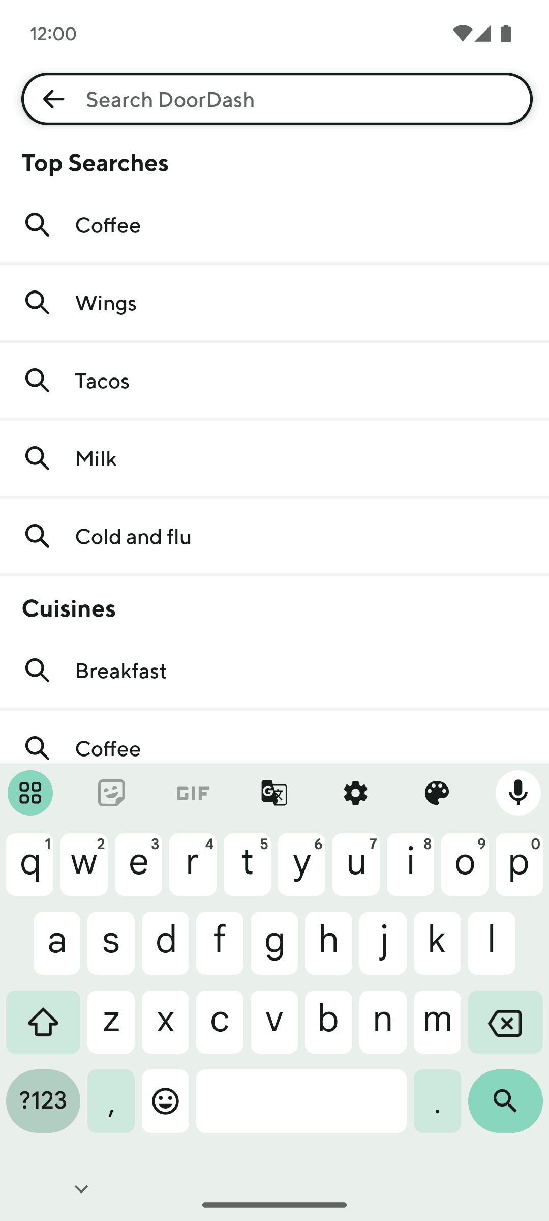 DoorDash Android Shopping interface screenshot 10
