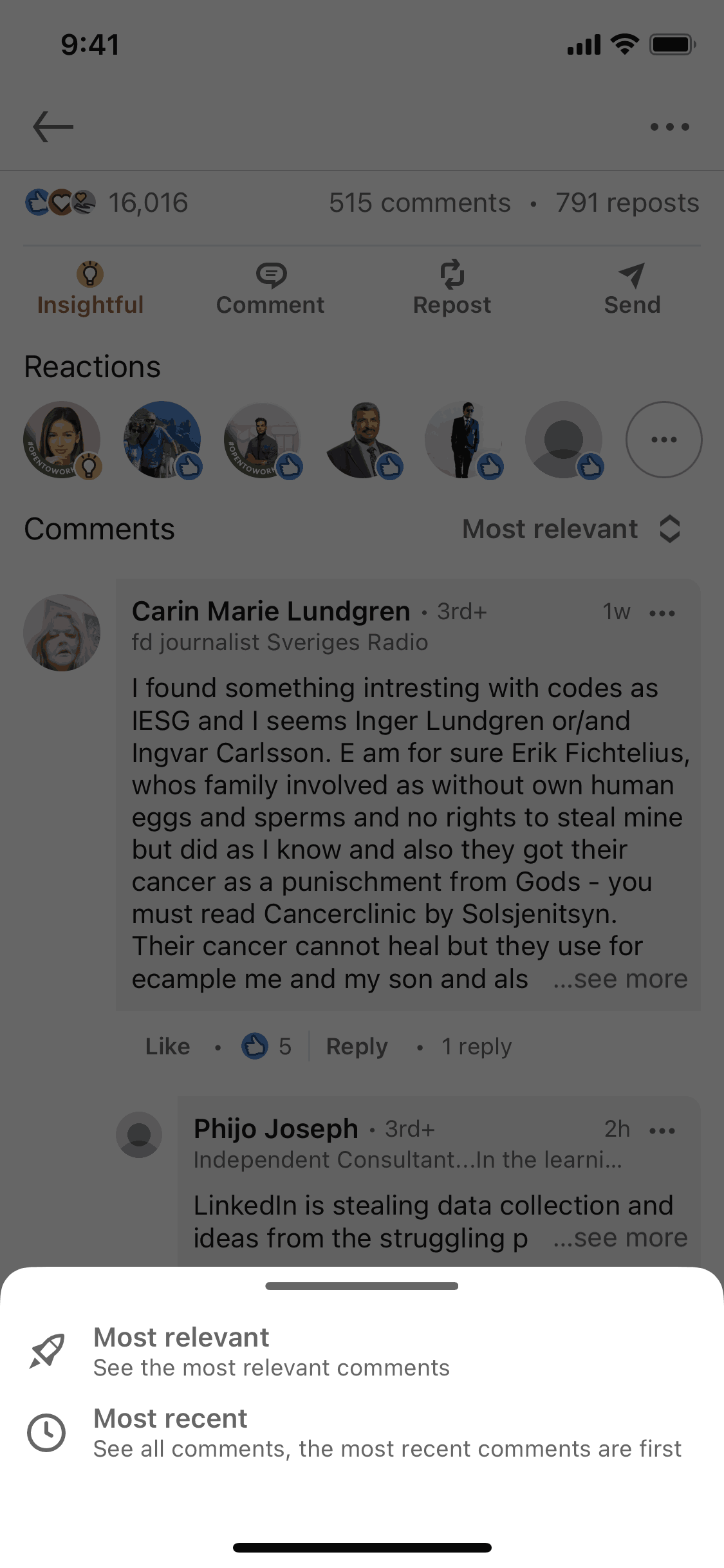 LinkedIn iOS Business interface screenshot 10