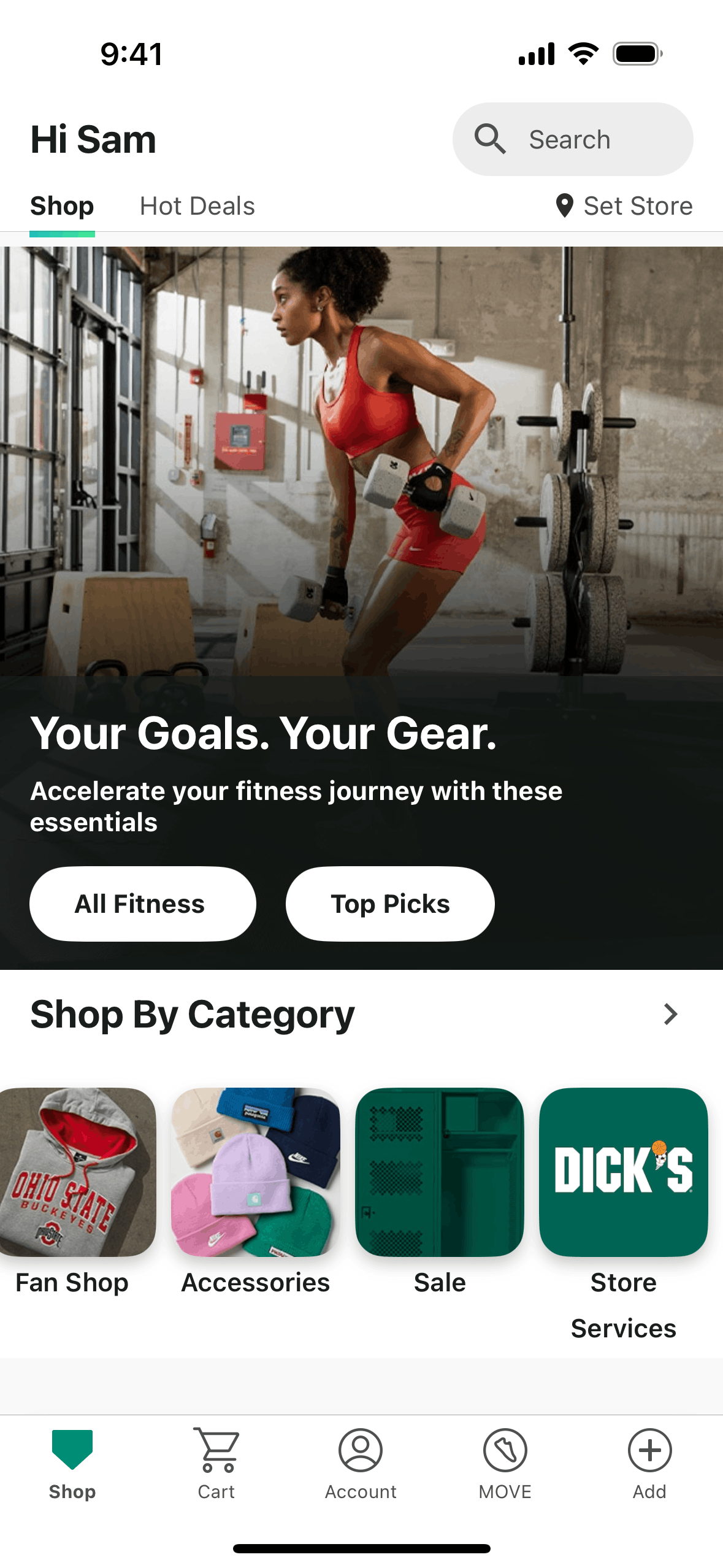 DICK’S Sporting Goods iOS Shopping interface screenshot 1