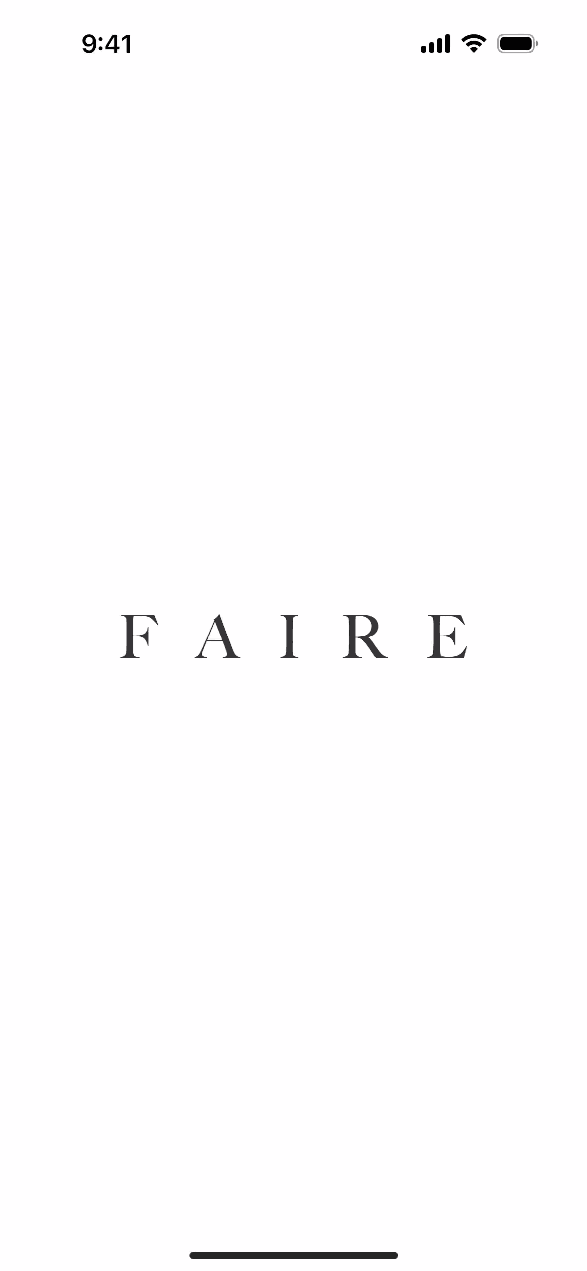 Faire Wholesale iOS Shopping interface screenshot 1
