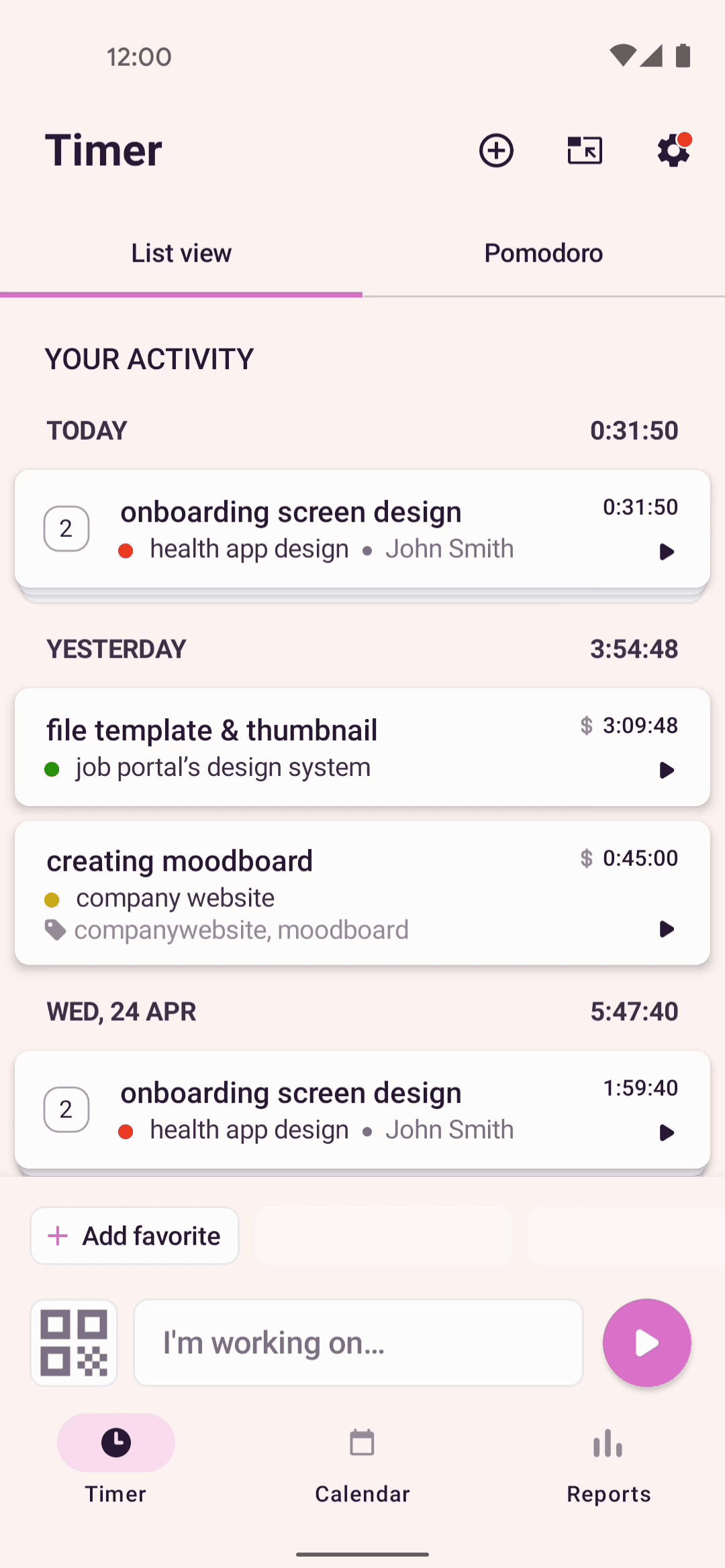Toggl Track Android Business interface screenshot 6