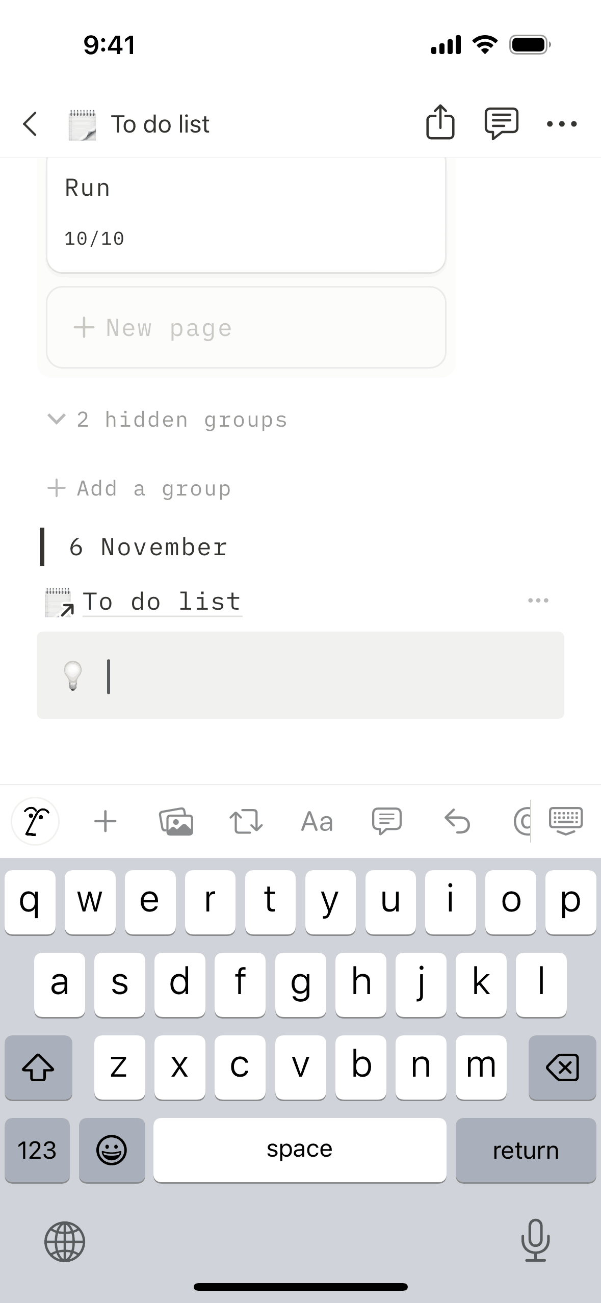 Notion iOS Collaboration interface screenshot 15