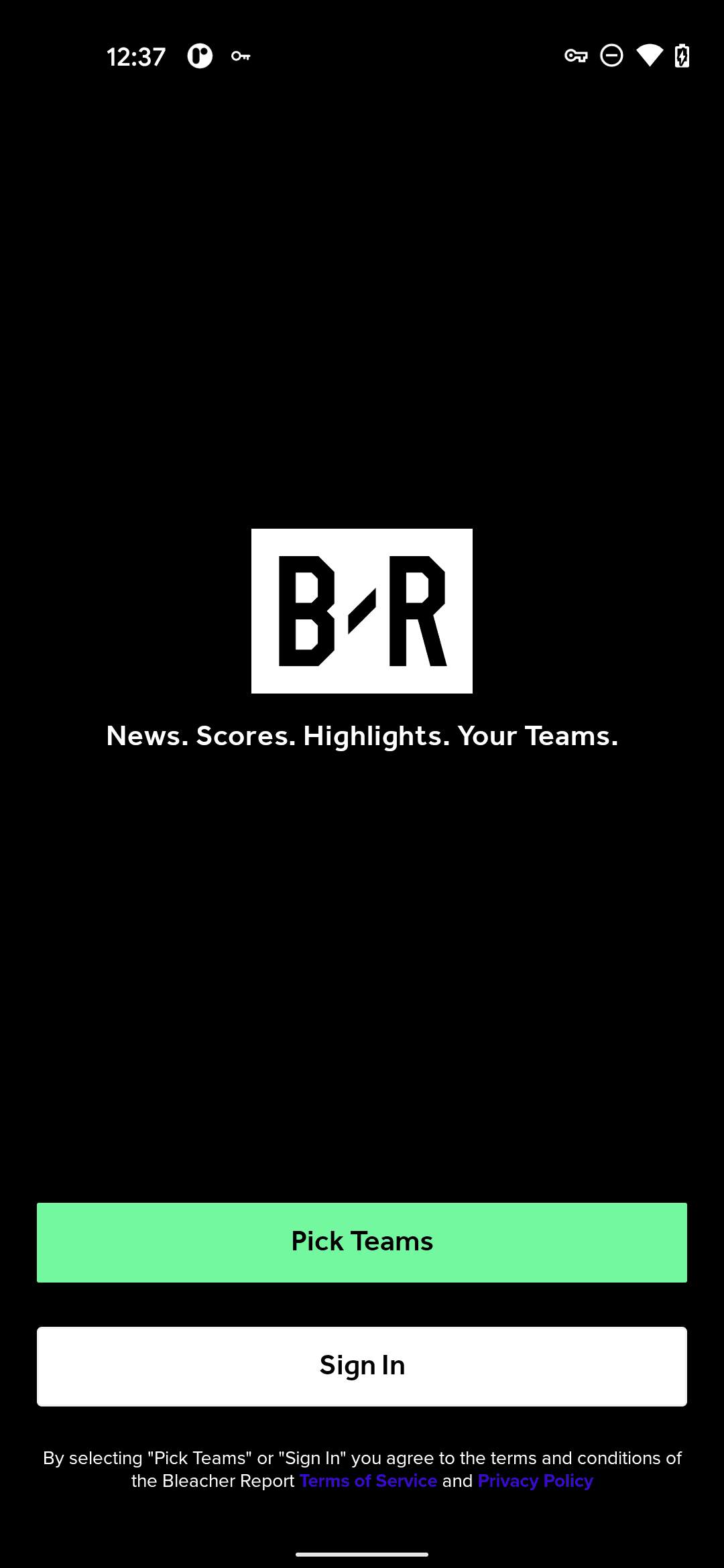 Bleacher Report Android Sports interface screenshot 2