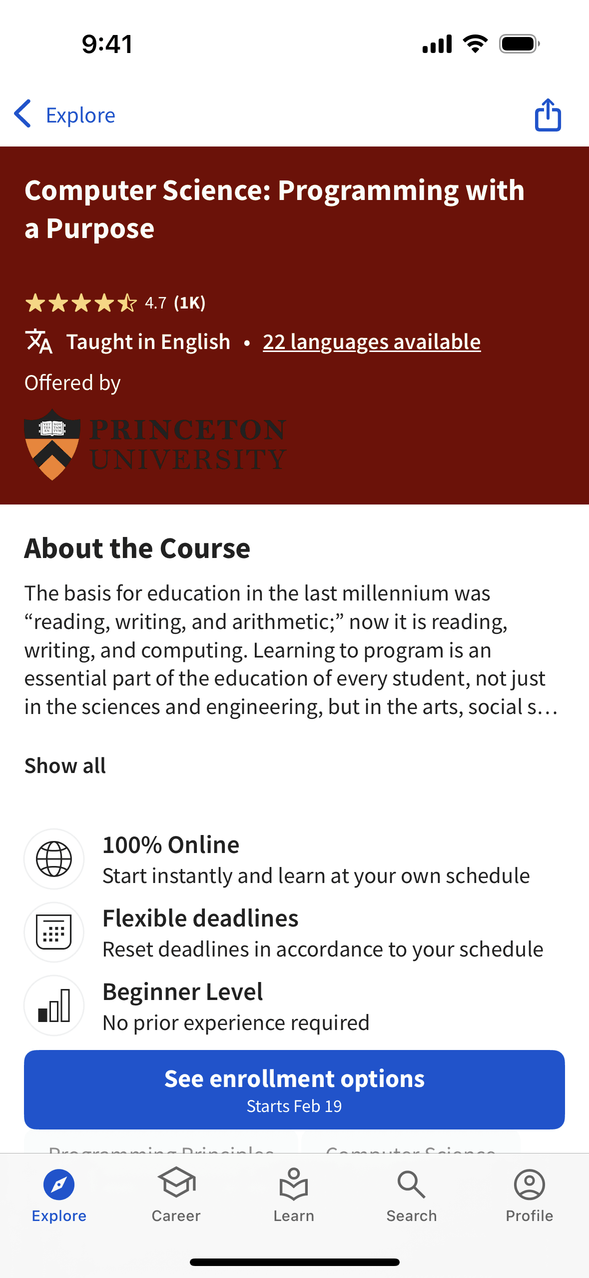 Coursera iOS Education interface screenshot 16