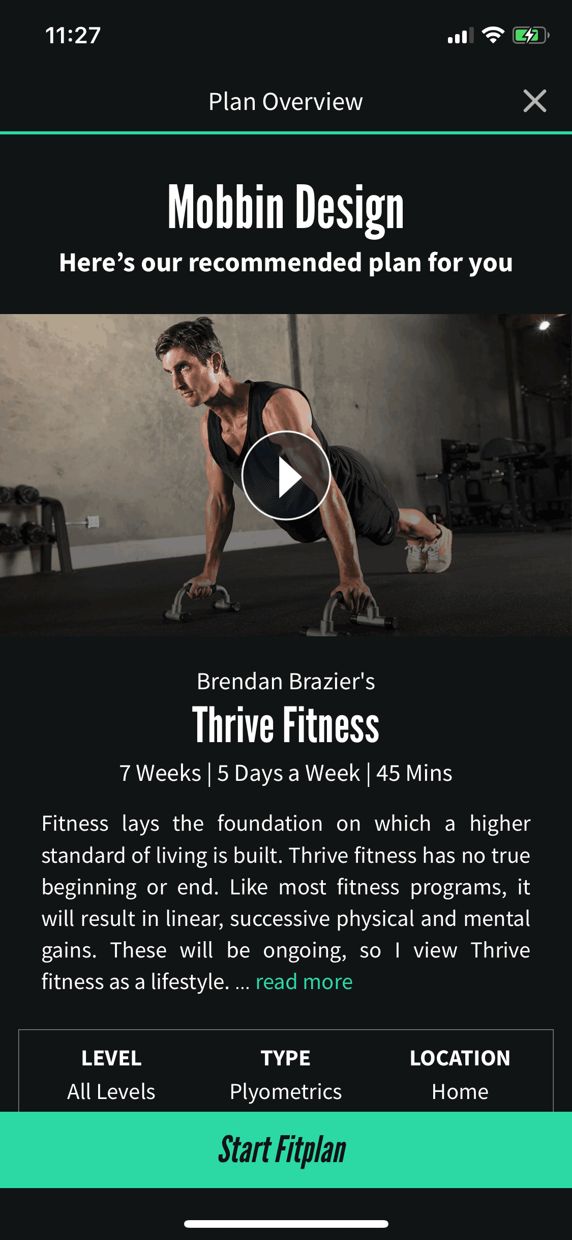 Fitplan iOS Health & Fitness interface screenshot 9