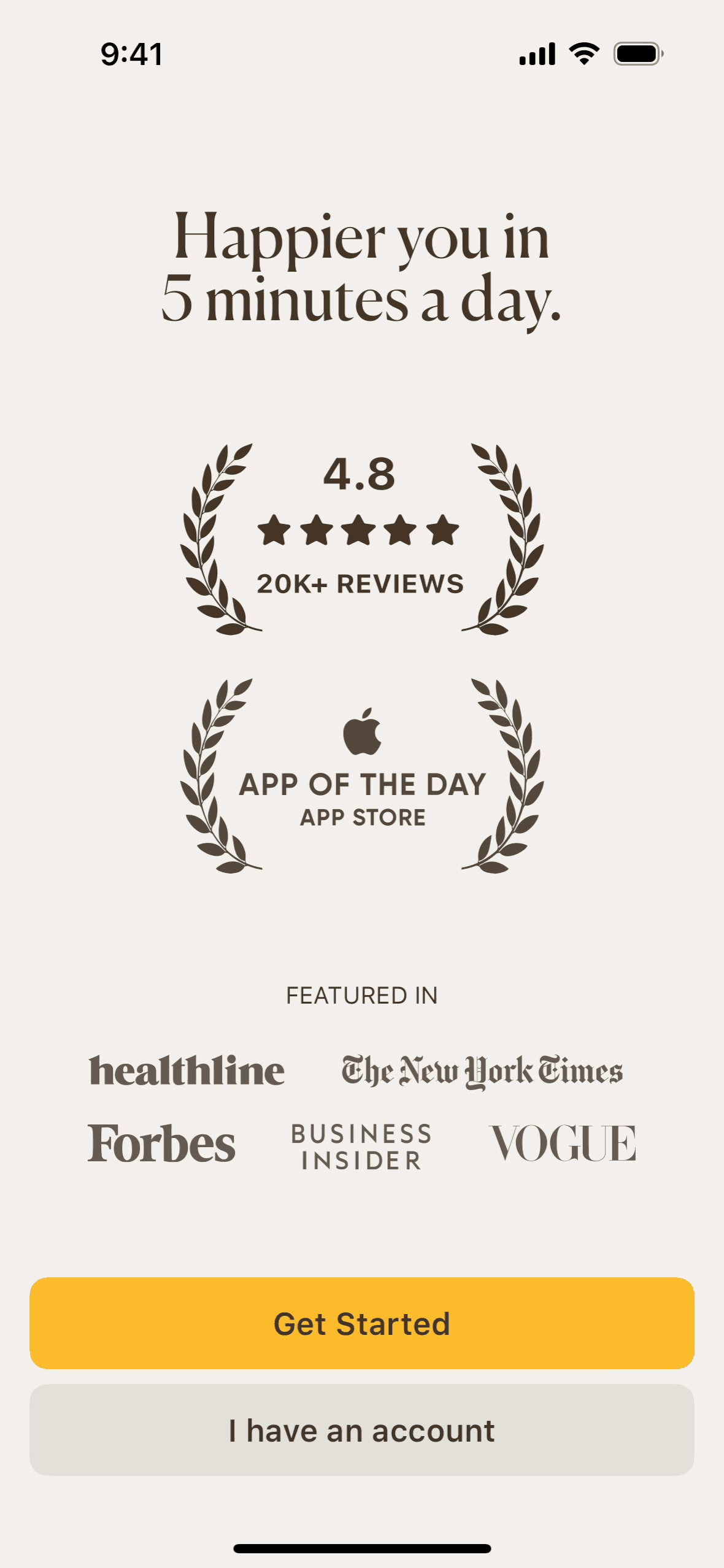 5 Minute Journal iOS Health & Fitness interface screenshot 8