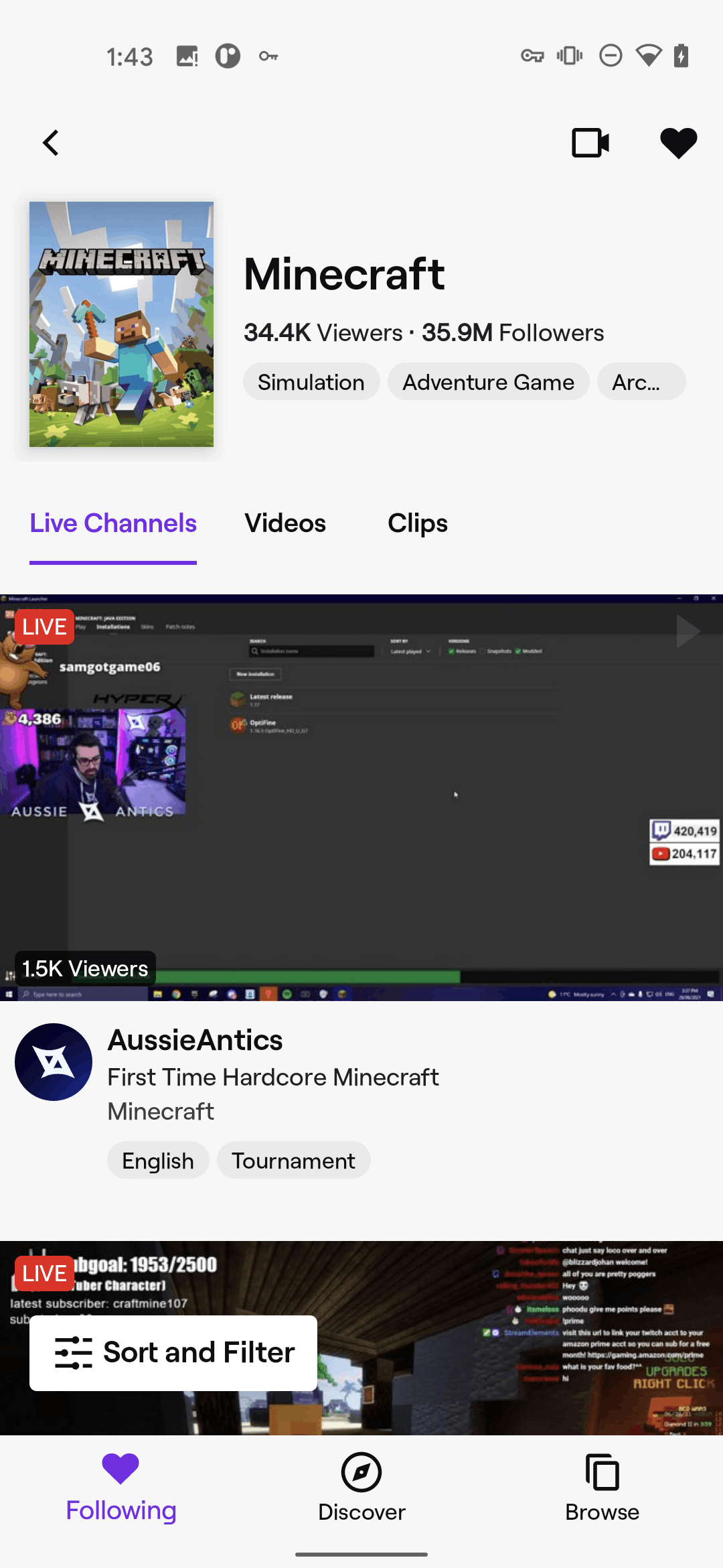 Twitch Android Photo & Video interface screenshot 15