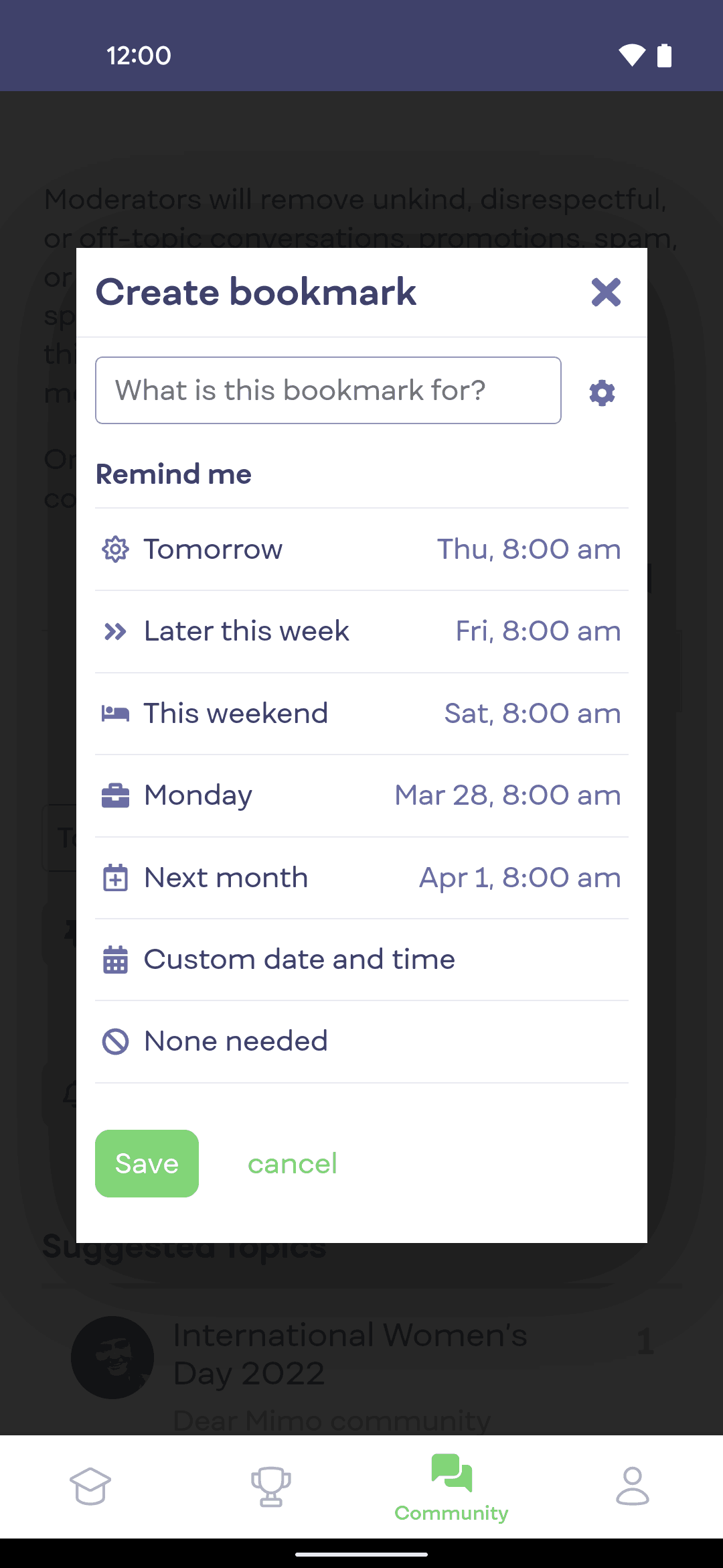 Mimo Android Education interface screenshot 12