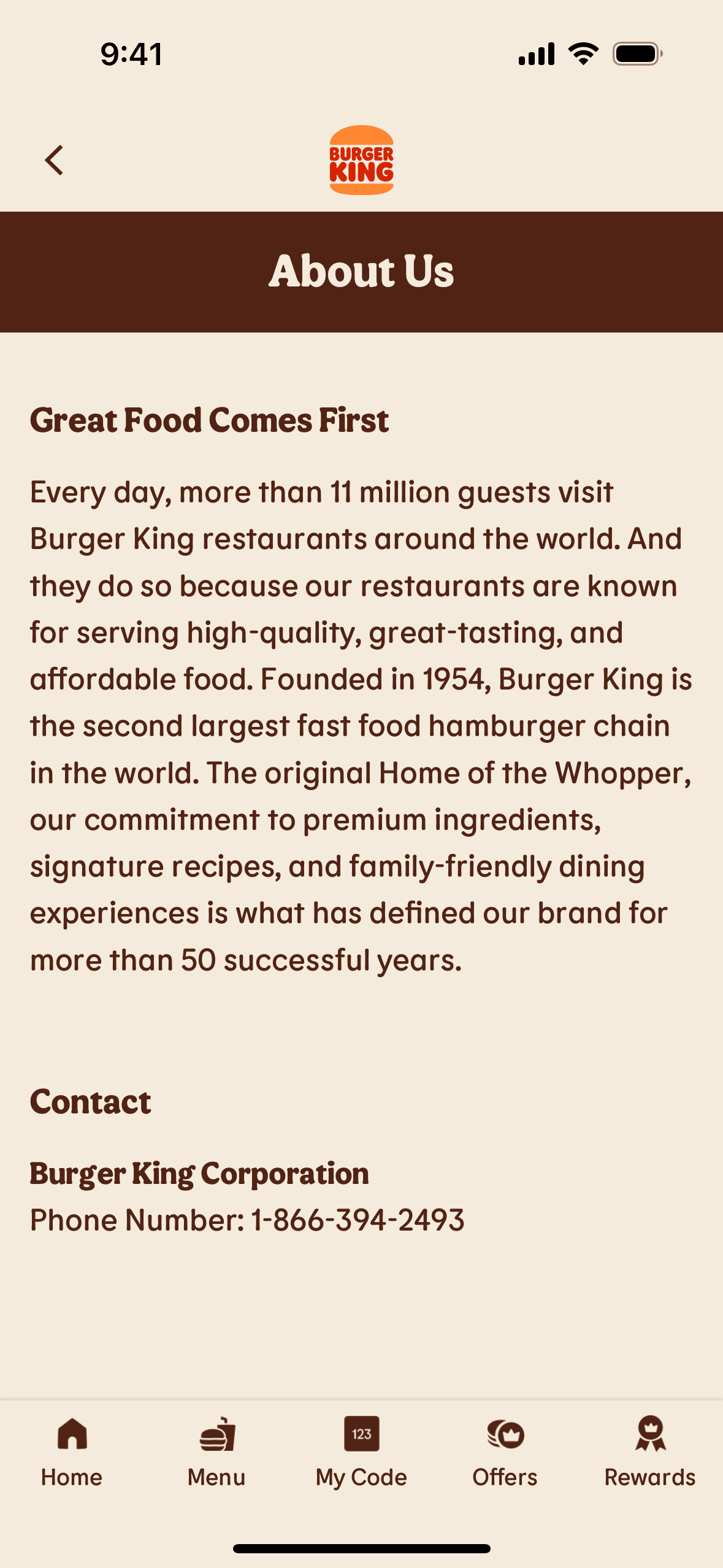 Burger King iOS Food & Drink interface screenshot 23