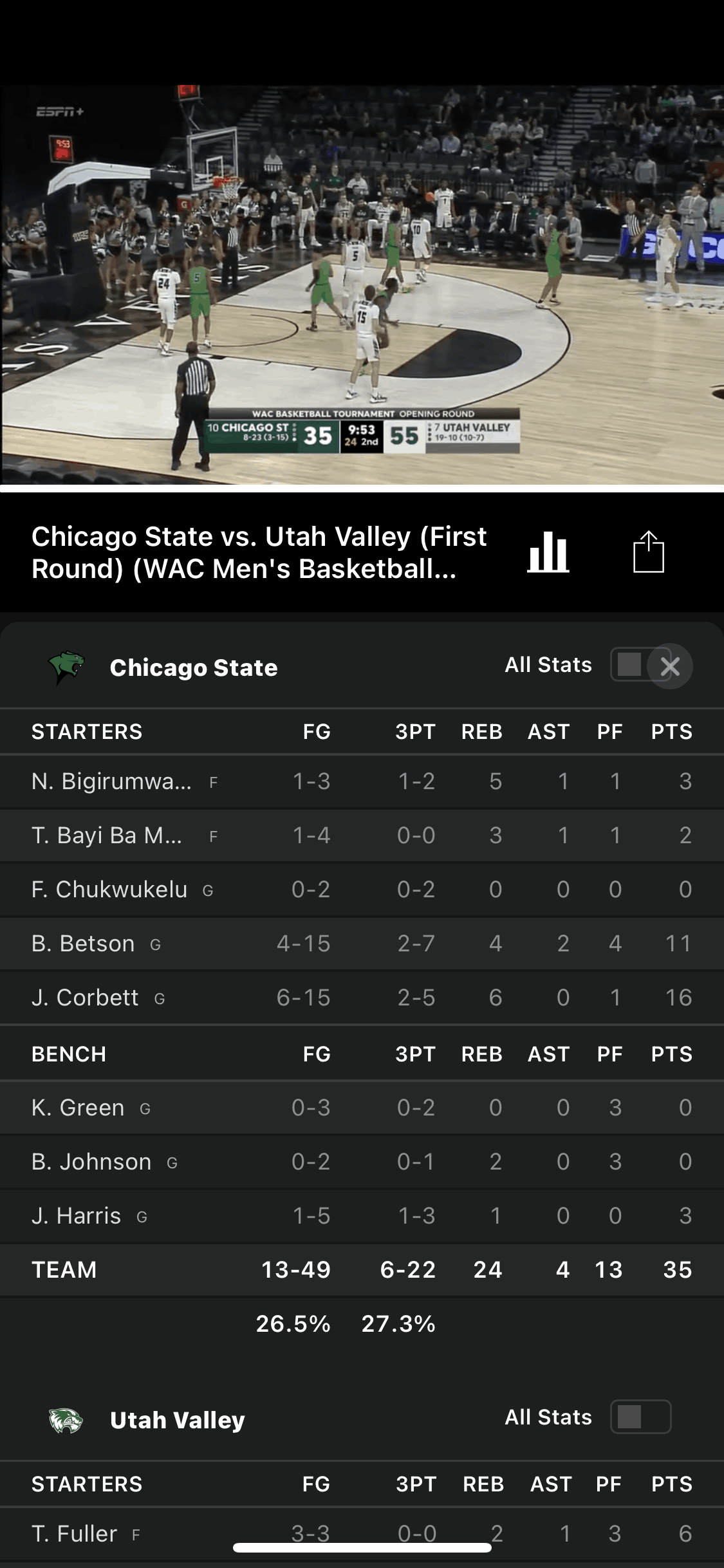 ESPN iOS Sports interface screenshot 16