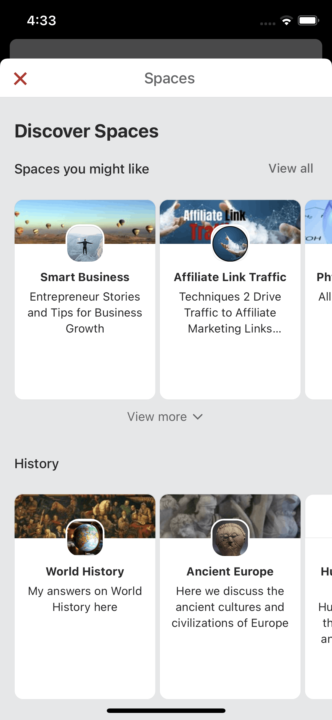Quora iOS Social Networking interface screenshot 11