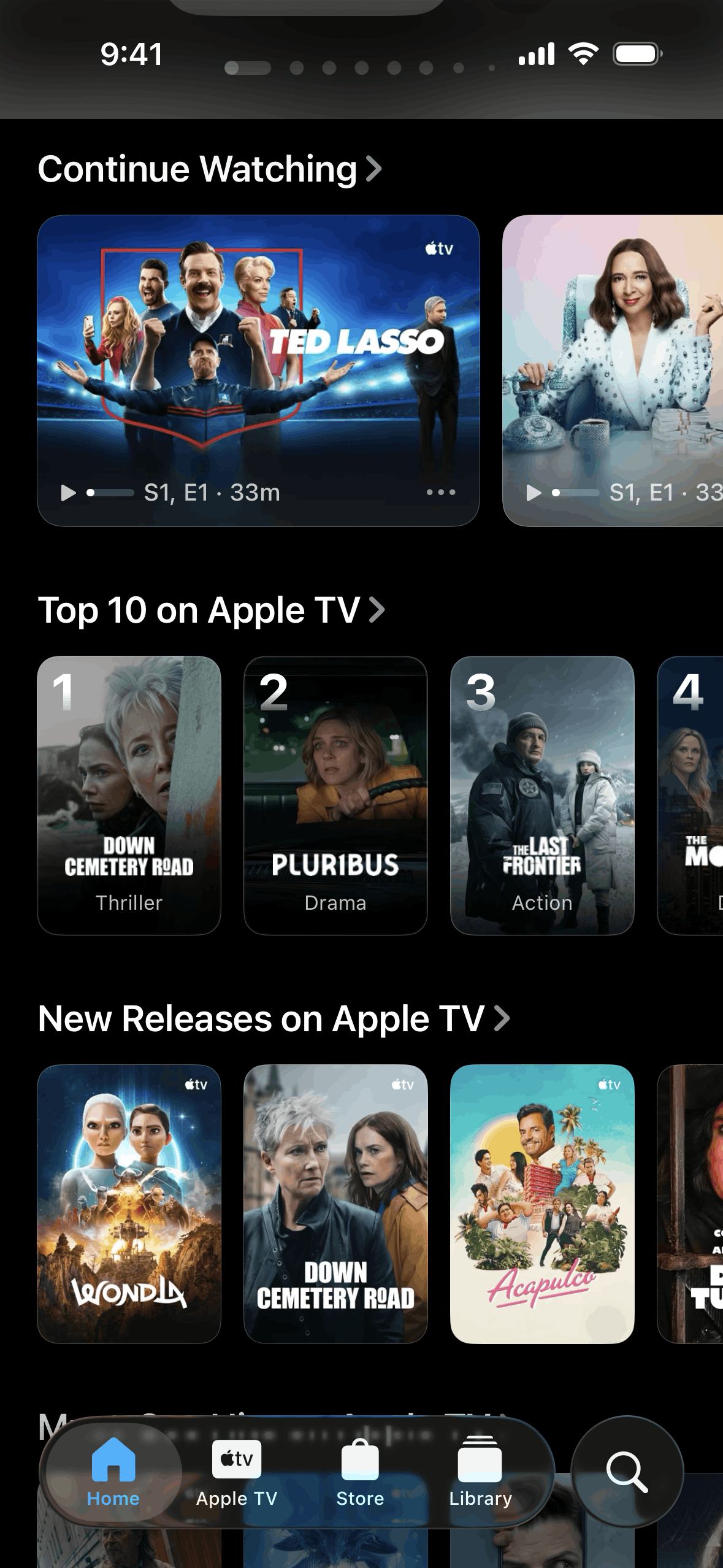Apple TV iOS Entertainment interface screenshot 3