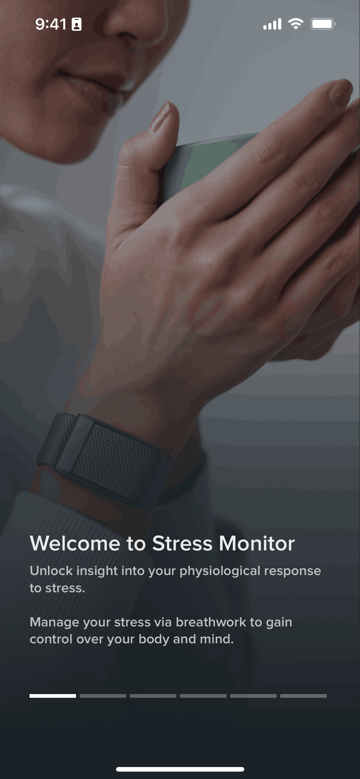 Stress monitor on WHOOP (ios) screen 2