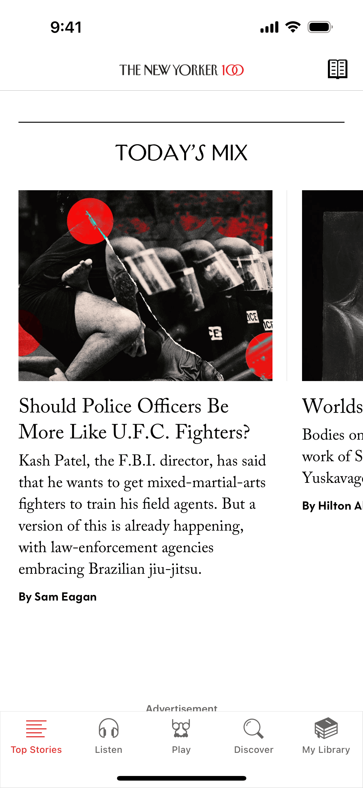 The New Yorker iOS News interface screenshot 4