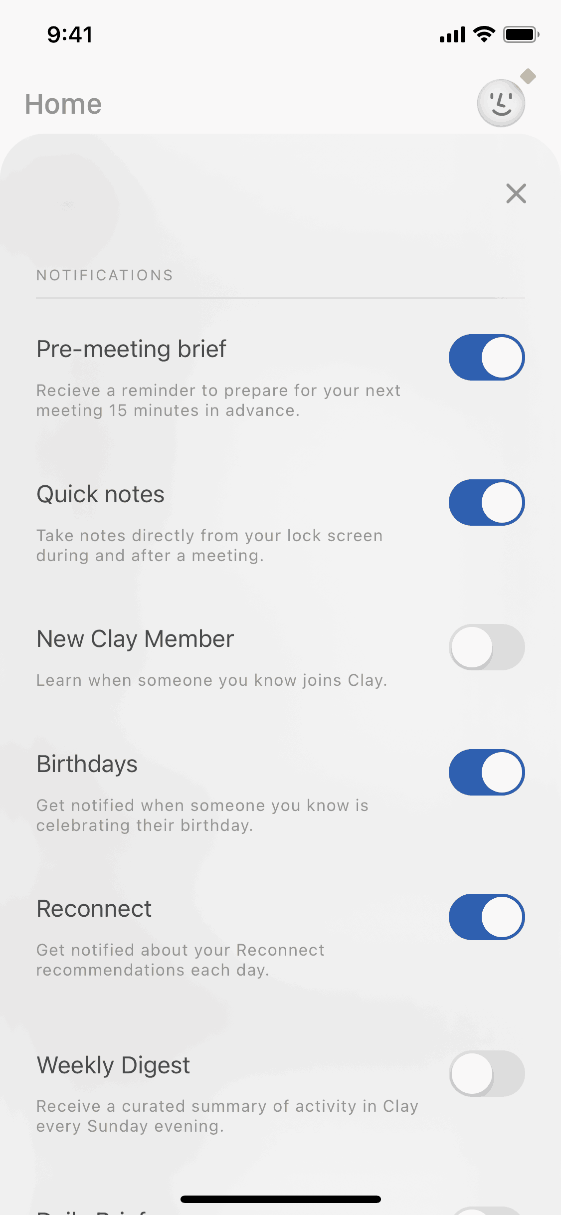 Clay iOS Productivity interface screenshot 18