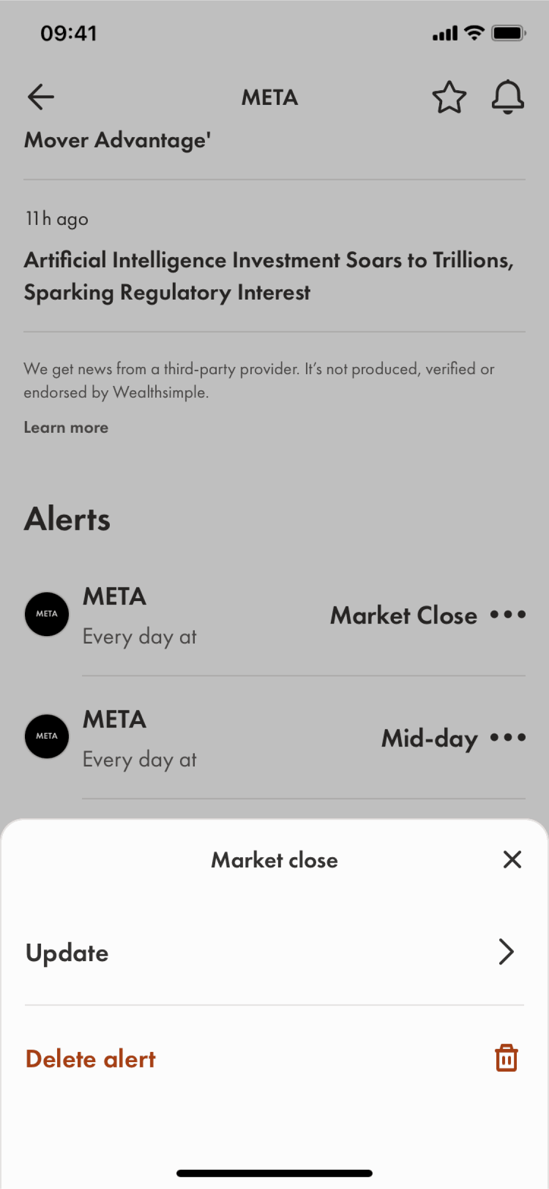 Wealthsimple iOS Finance interface screenshot 24