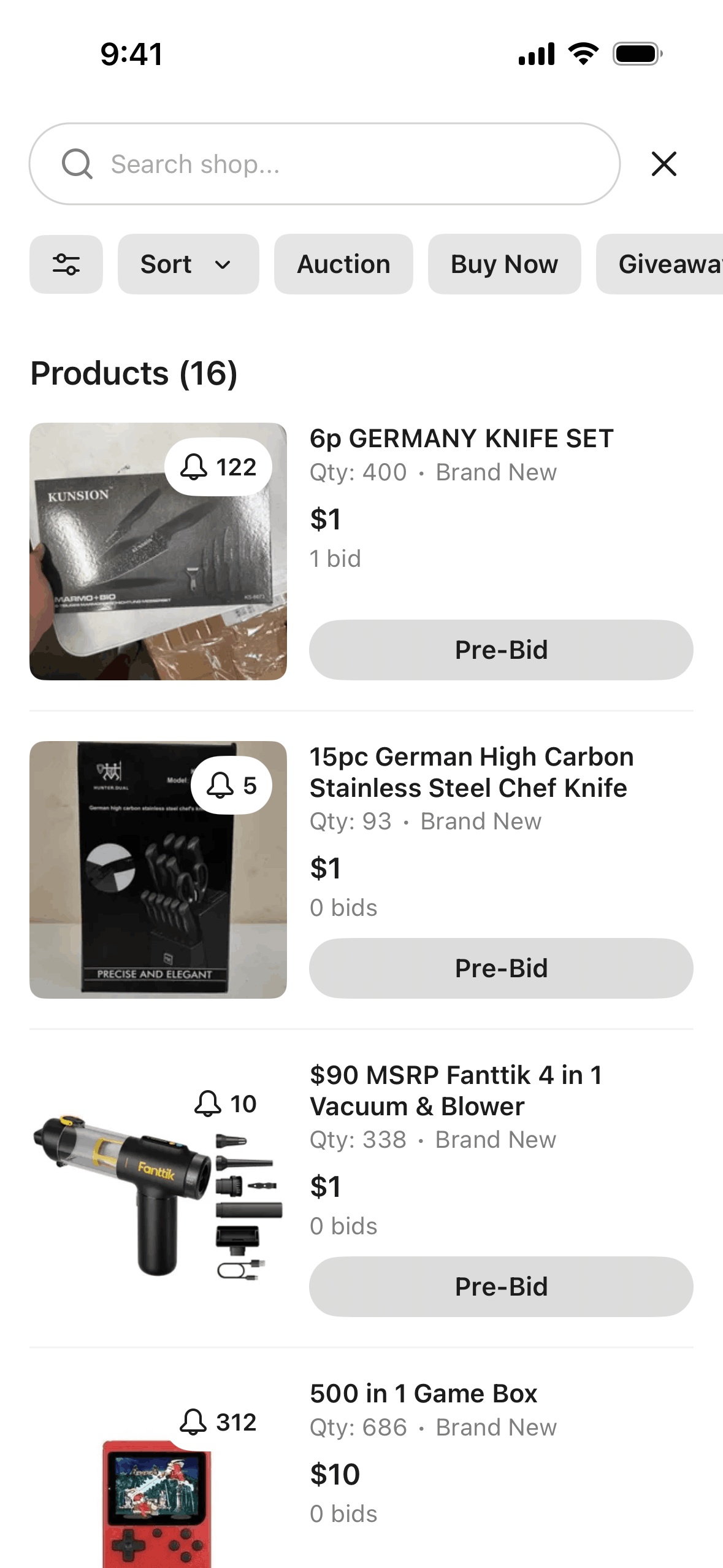Whatnot iOS Shopping interface screenshot 17