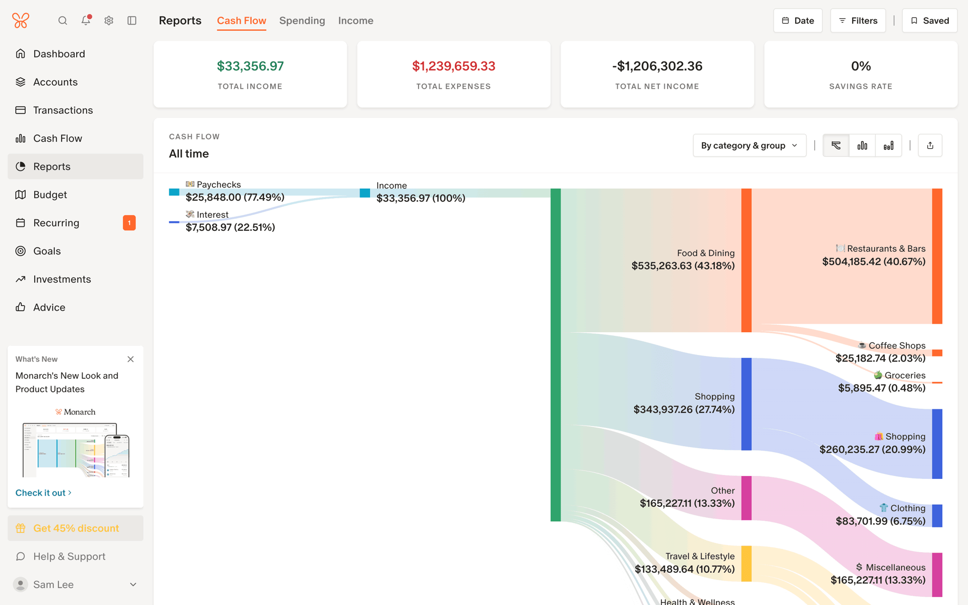 Monarch Web Finance interface screenshot 1