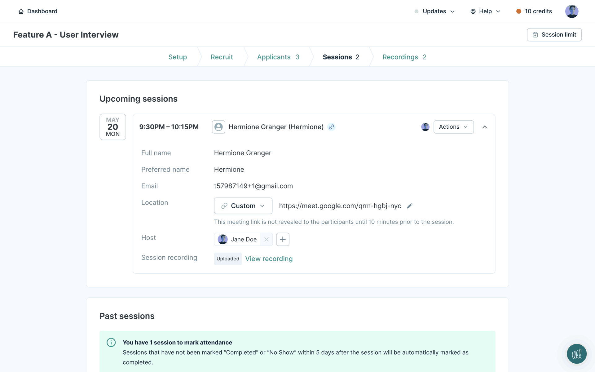 Lyssna Web Business interface screenshot 1