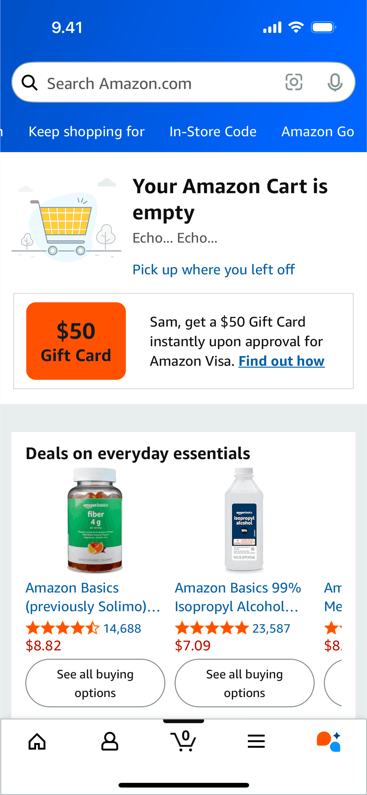 Amazon Shopping iOS Shopping interface screenshot 2
