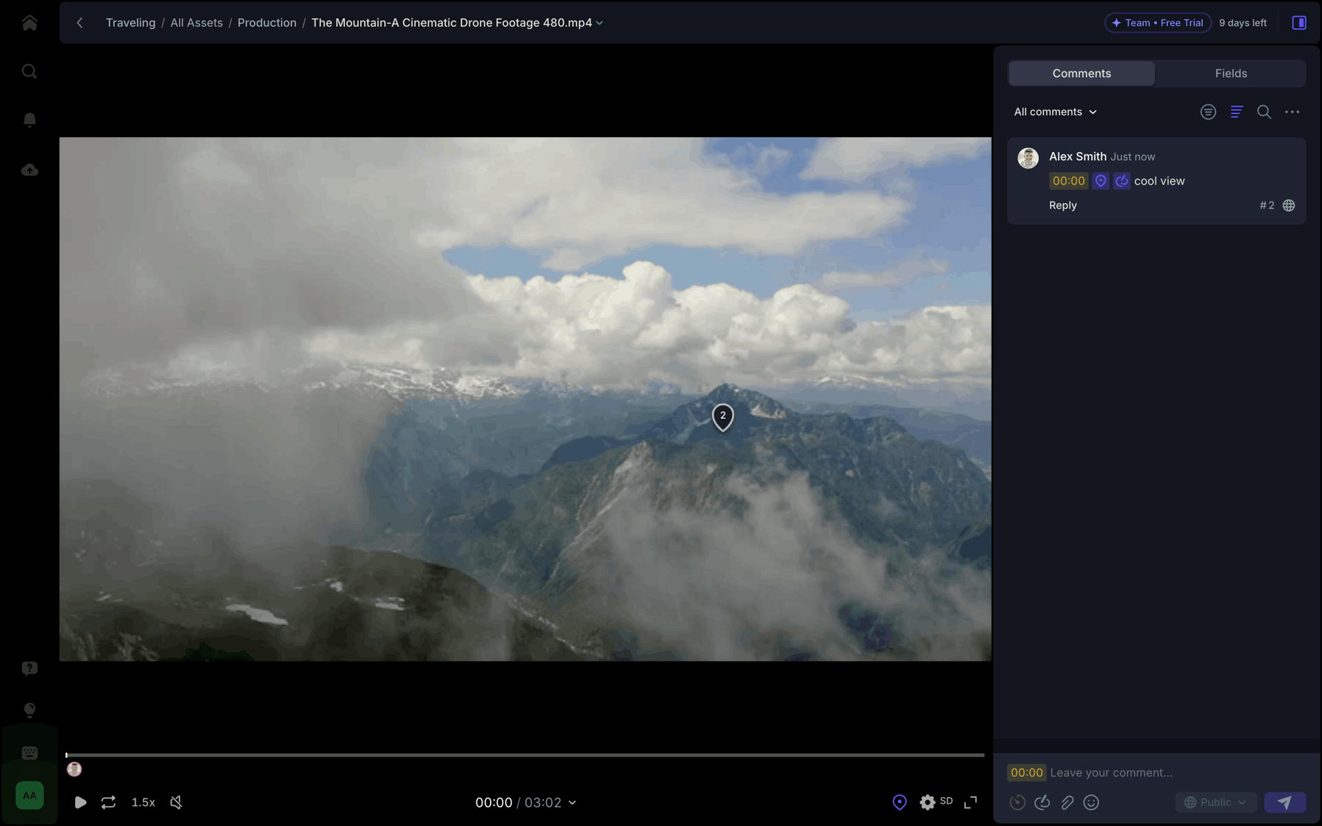 Frame.io Web Photo & Video interface screenshot 1