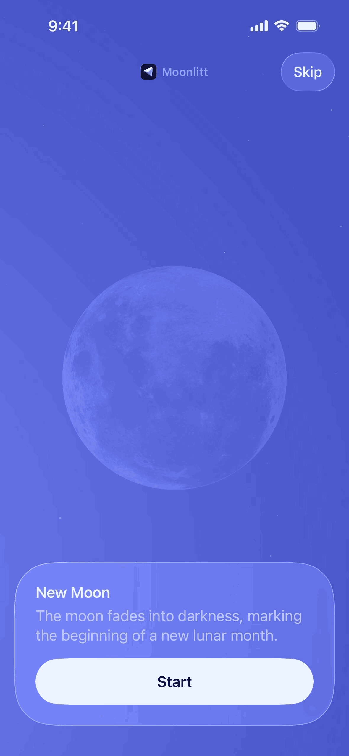 Moonlitt iOS night interface screenshot 5