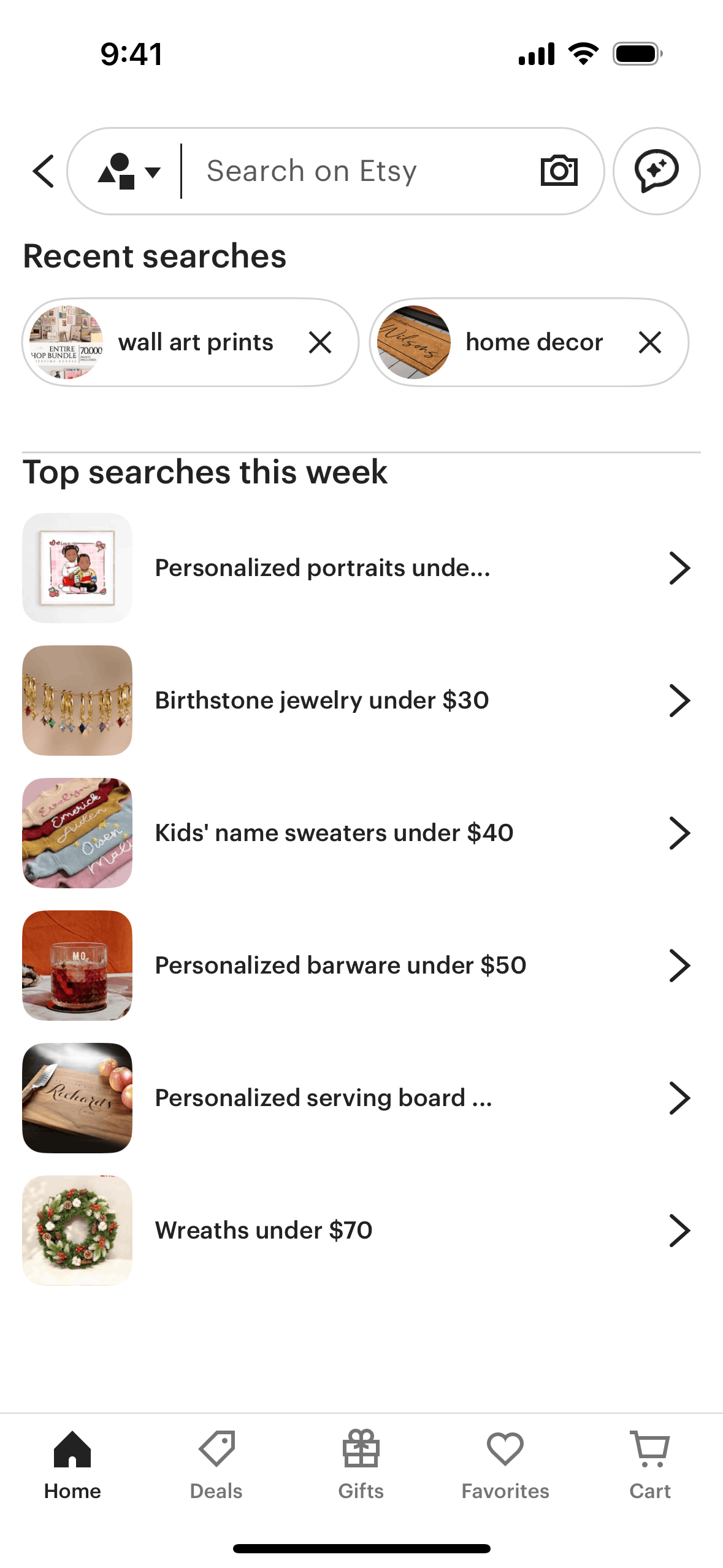 Searching Etsy on Etsy (ios) screen 2
