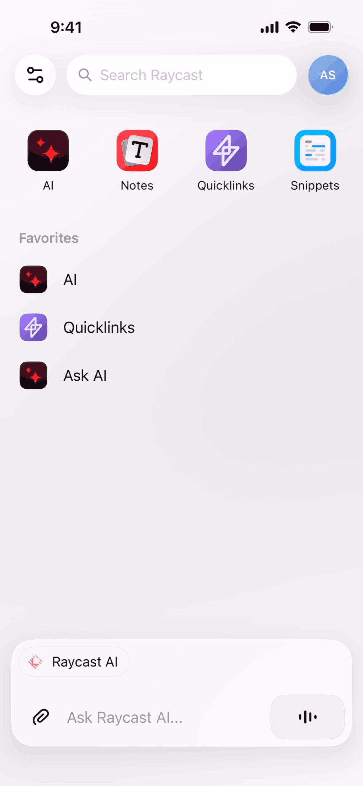 Raycast iOS Productivity interface screenshot 2