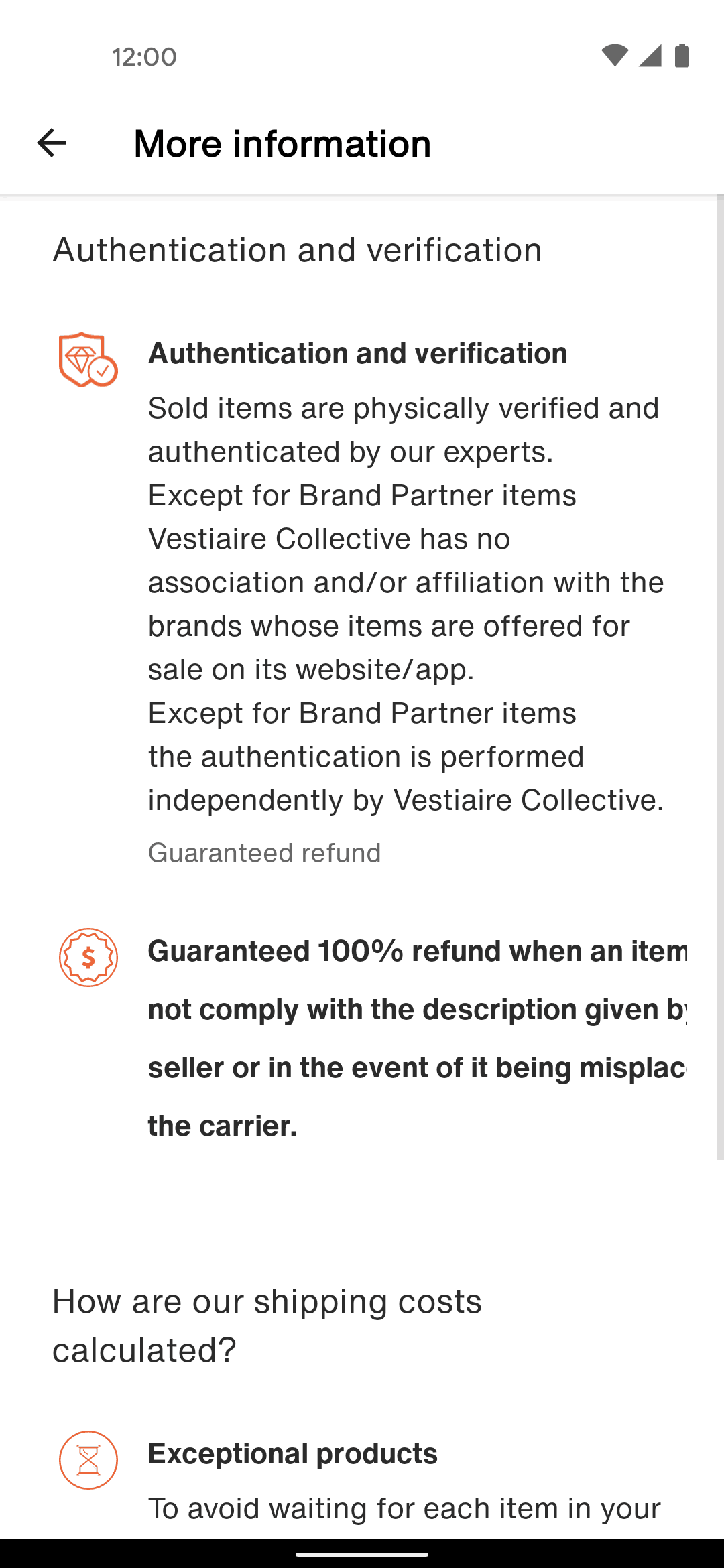 Vestiaire Collective Android Shopping interface screenshot 13