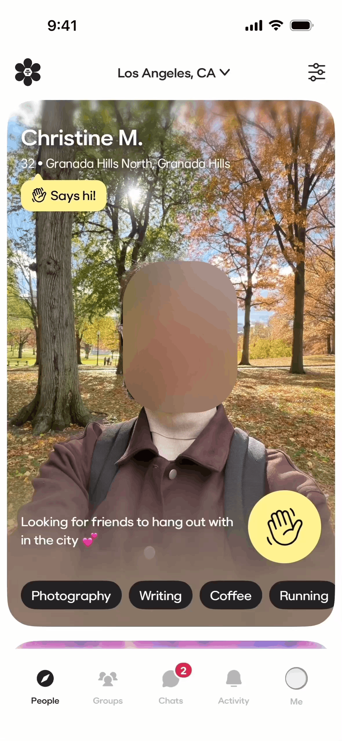 BFF iOS Social Networking interface screenshot 1