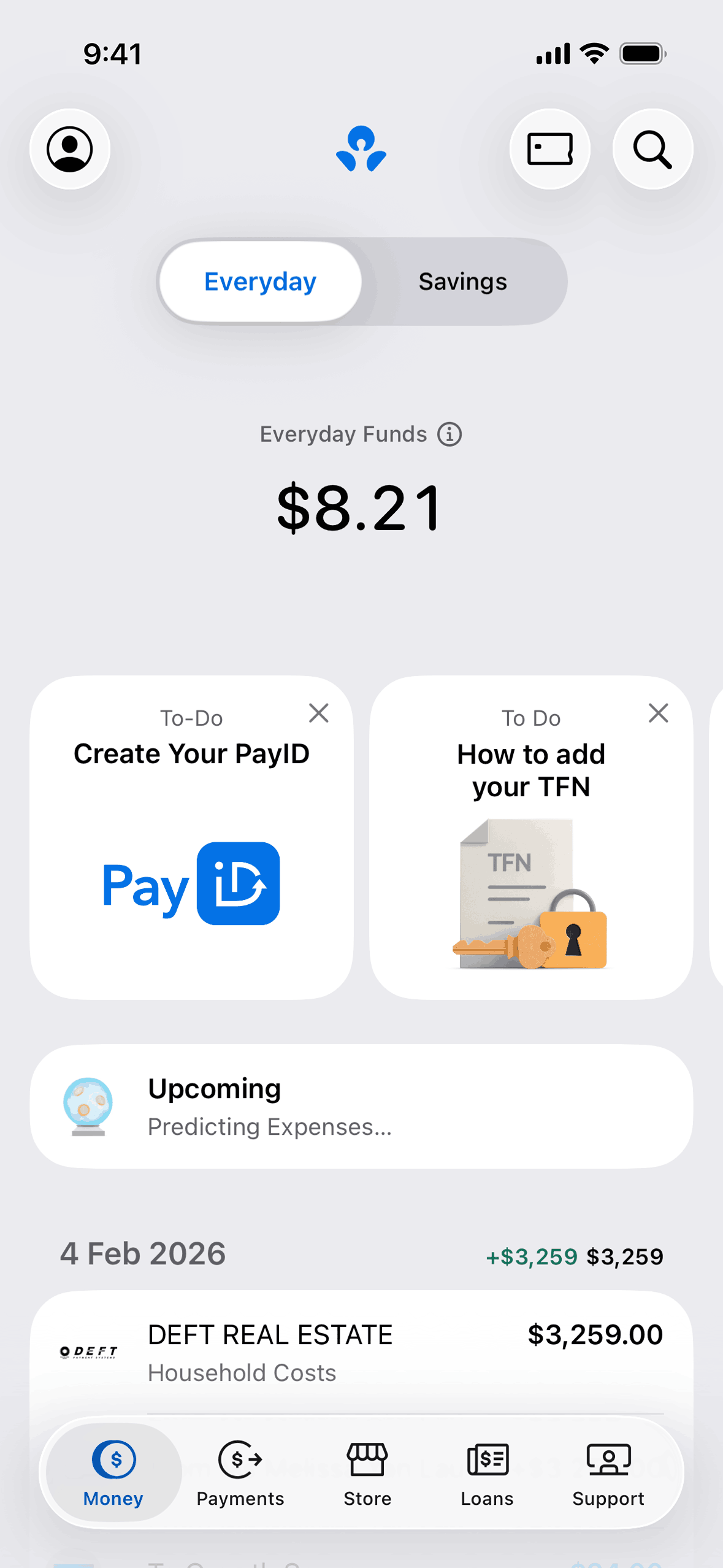 ANZ Plus iOS Finance interface screenshot 1