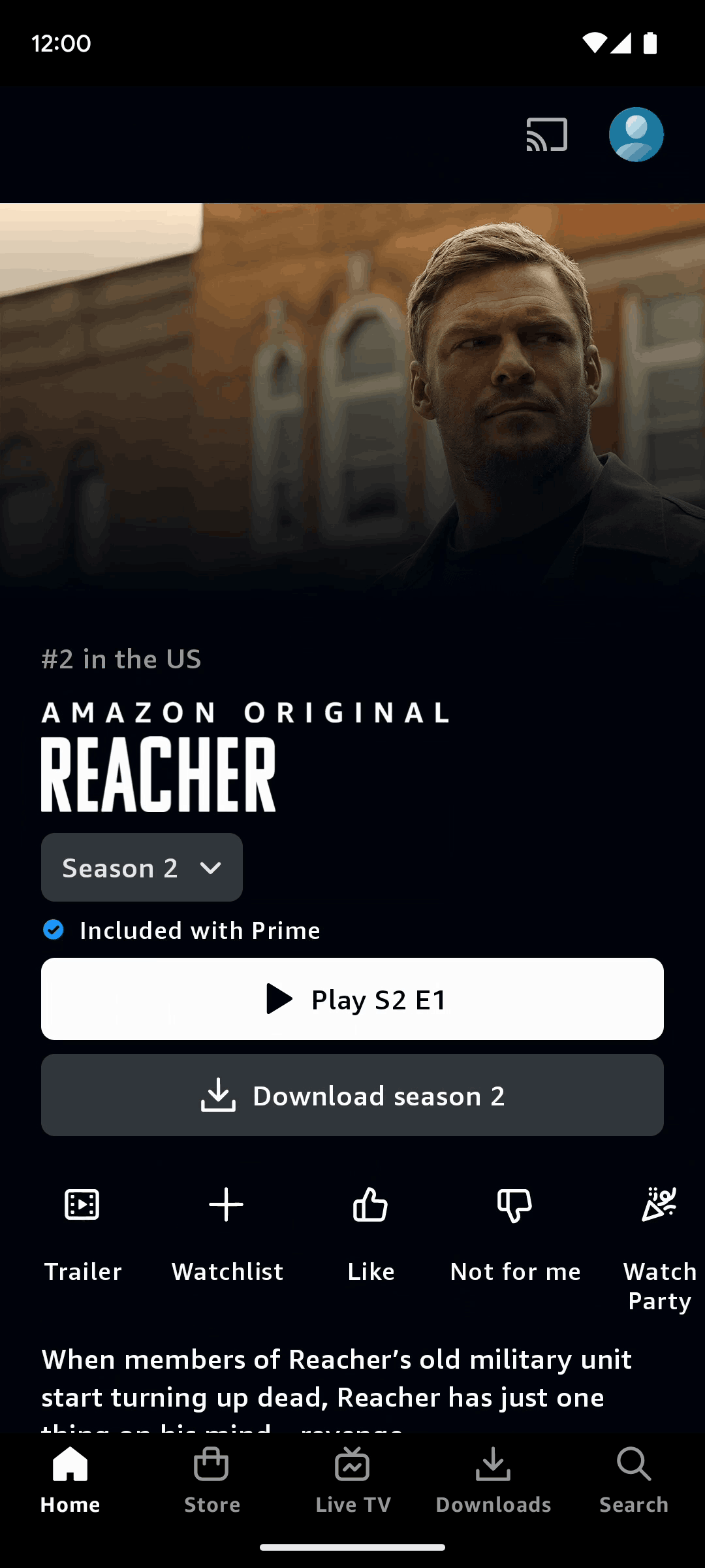 Prime Video Android Entertainment interface screenshot 20