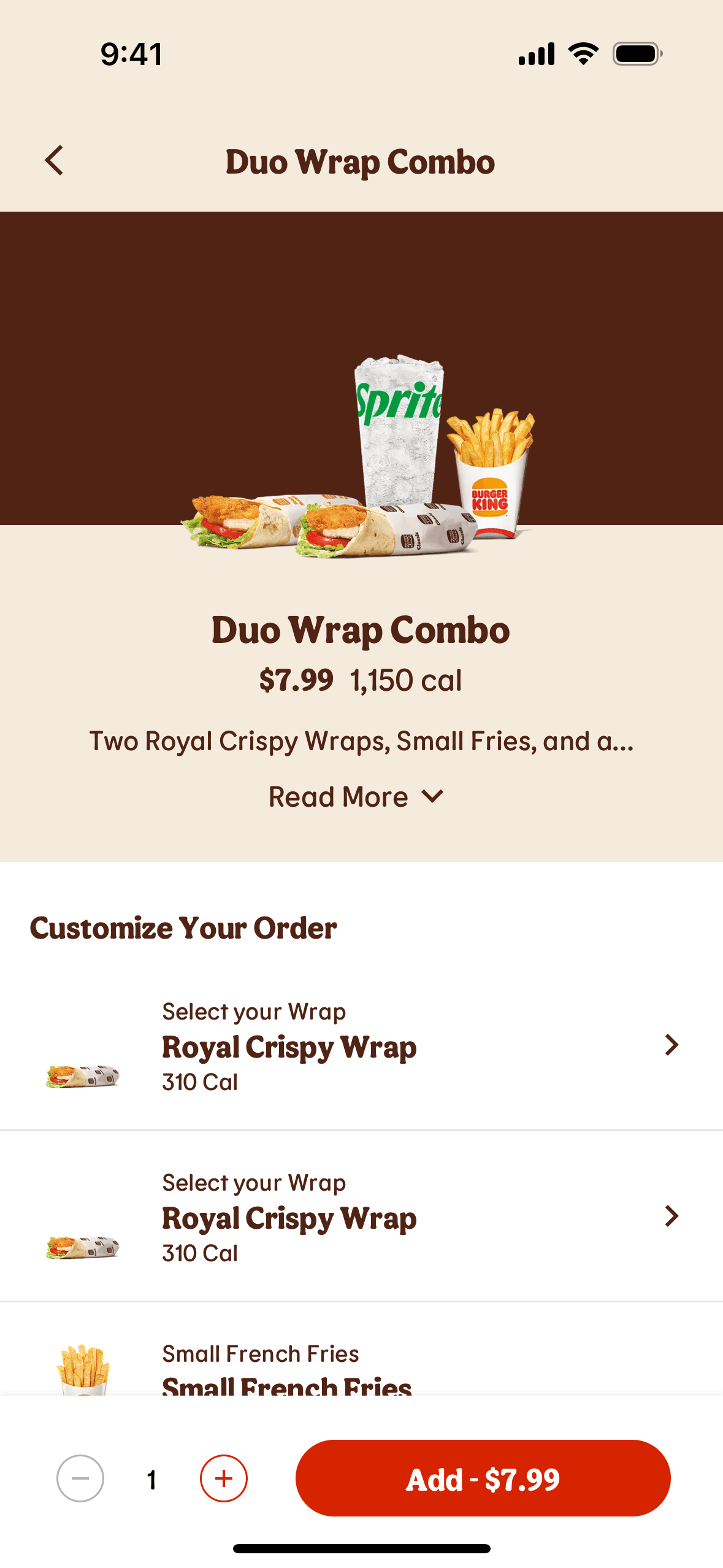 Burger King iOS Food & Drink interface screenshot 3