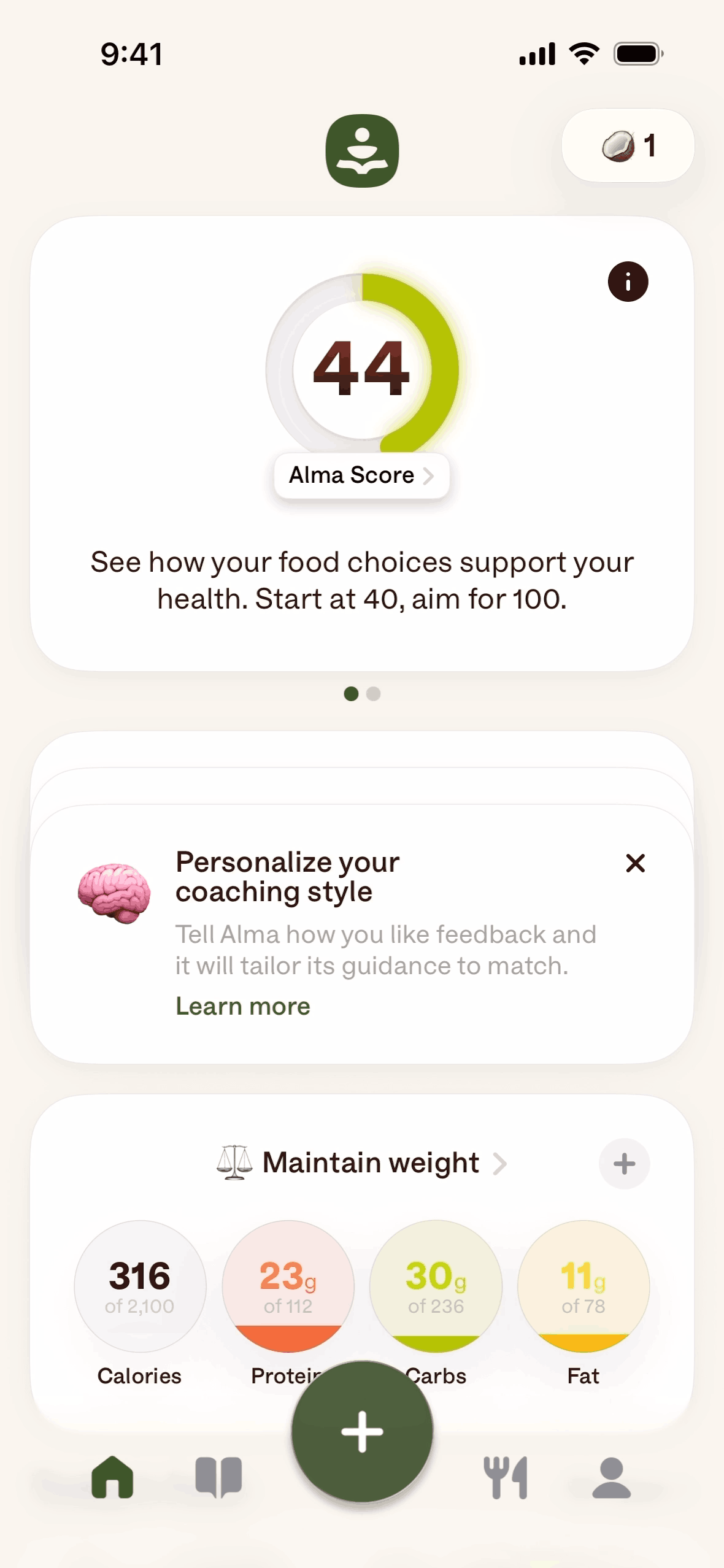 Alma iOS AI interface screenshot 2