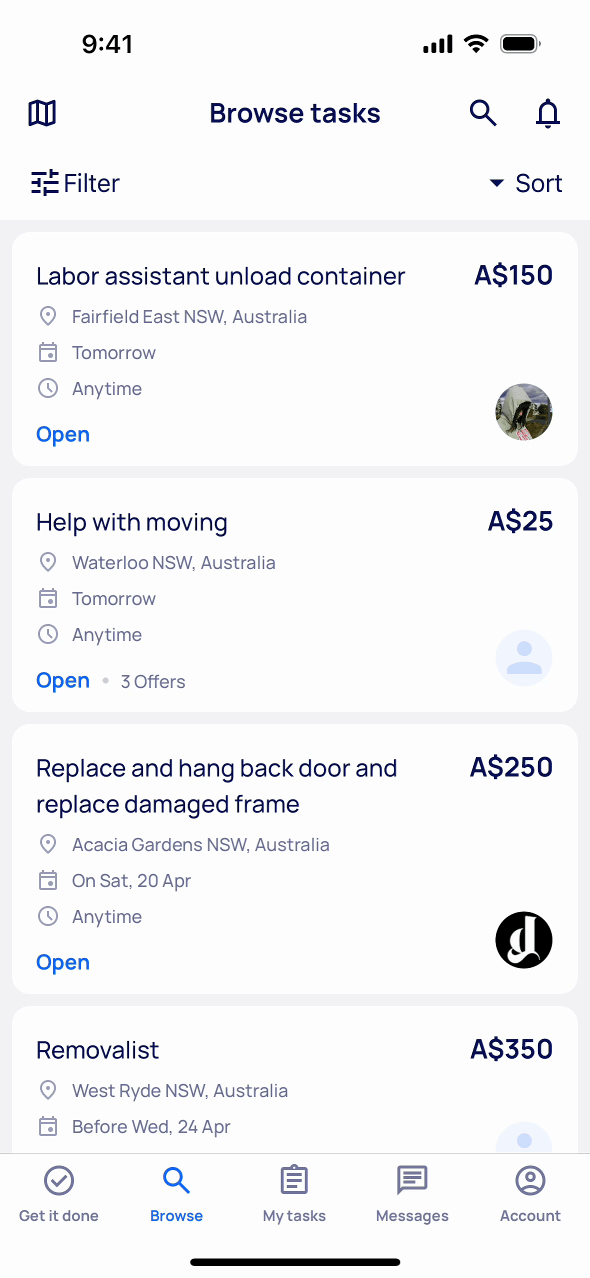 Airtasker iOS Jobs & Recruitment interface screenshot 3