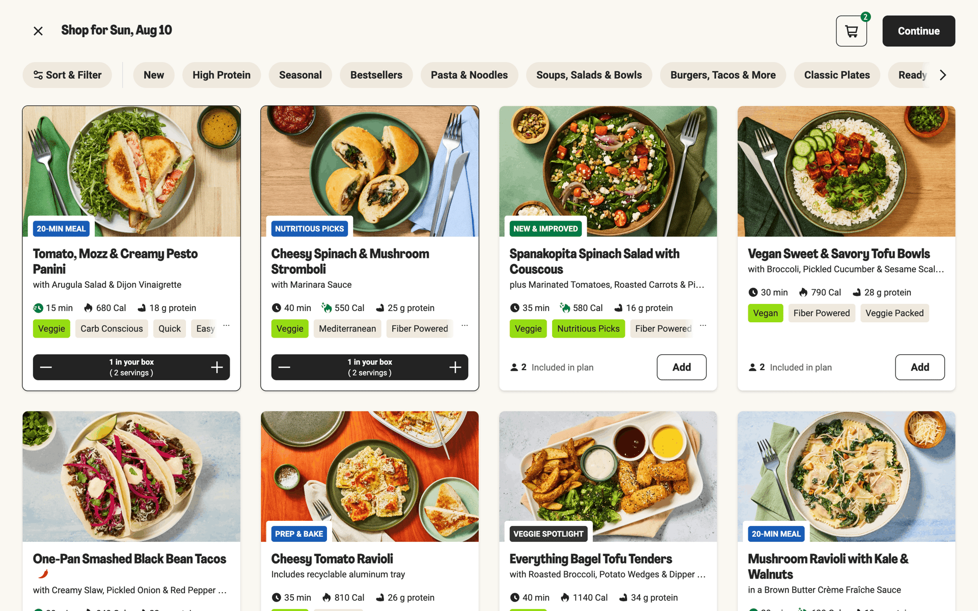 HelloFresh Web Lifestyle interface screenshot 1