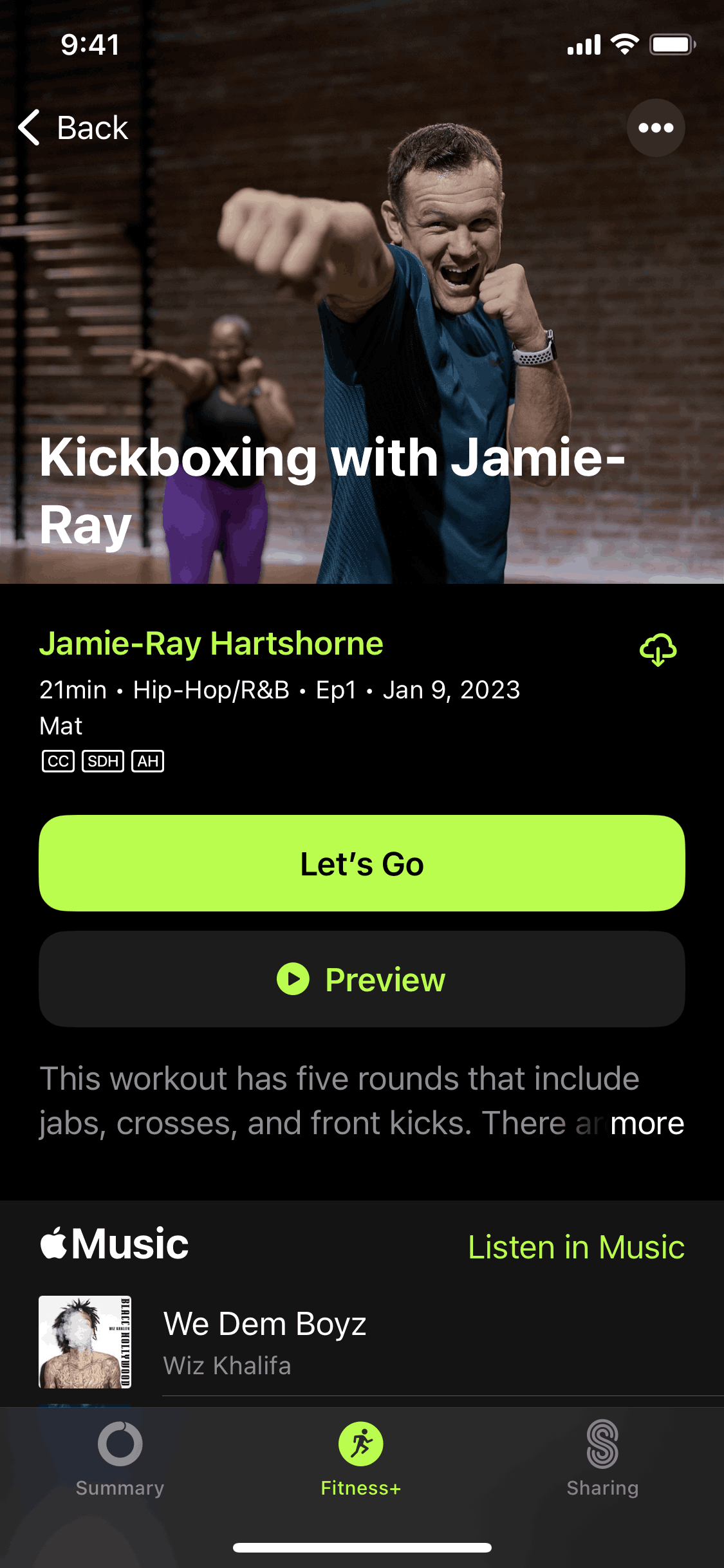 Saving workout to collection on Apple Fitness (ios) screen 2