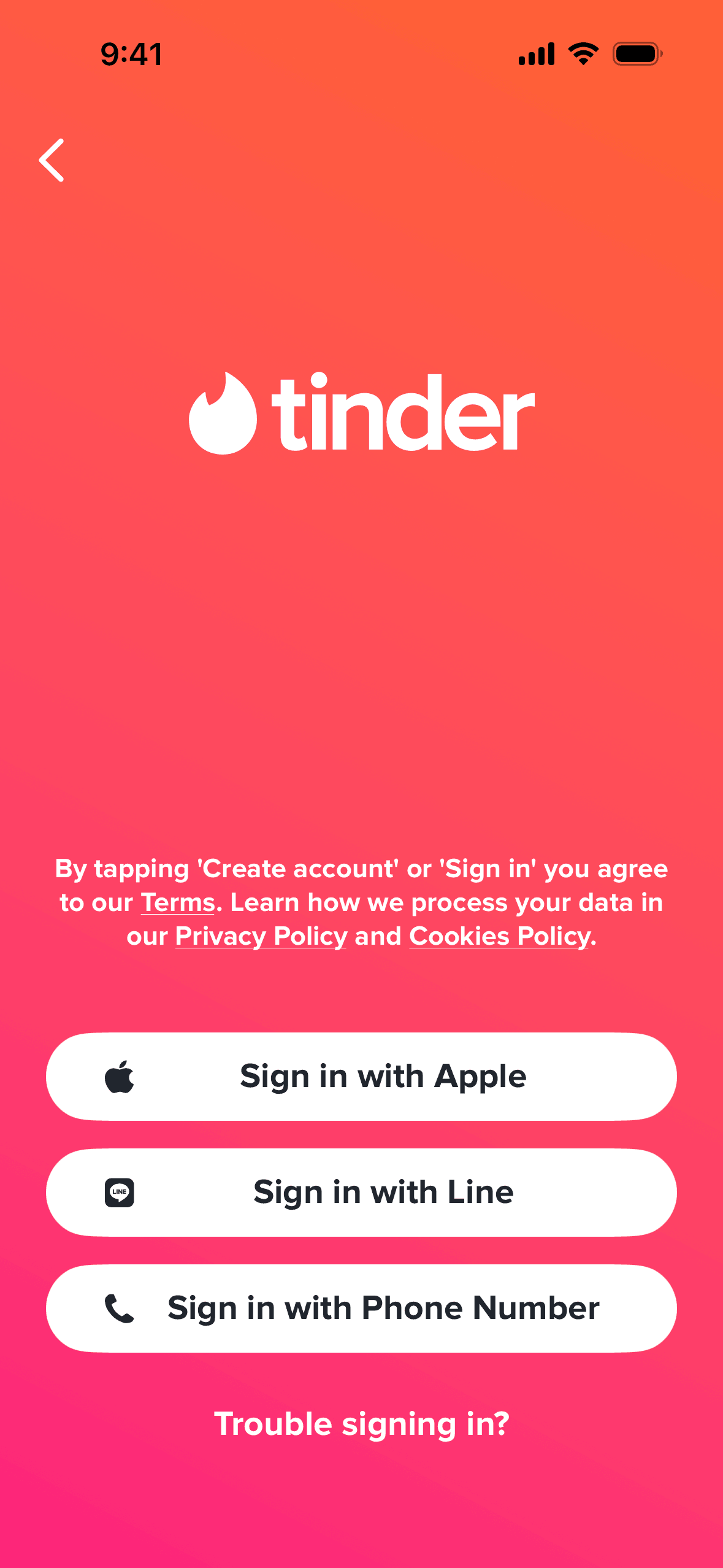 Tinder iOS Social Networking interface screenshot 5
