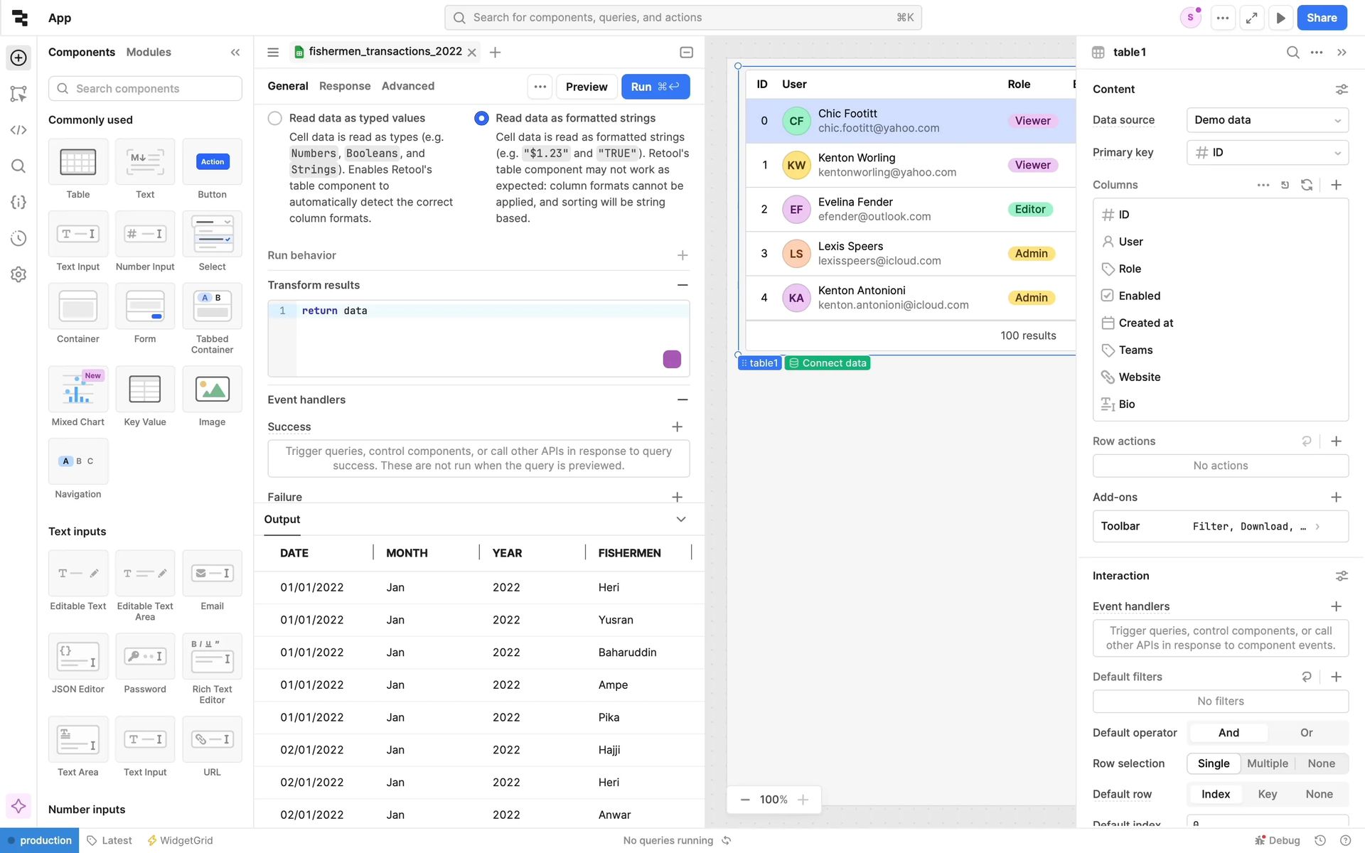 Retool Web Developer Tools interface screenshot 9