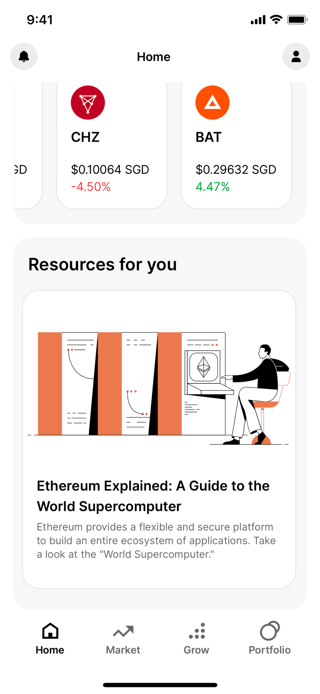 Gemini iOS Crypto & Web3 interface screenshot 1