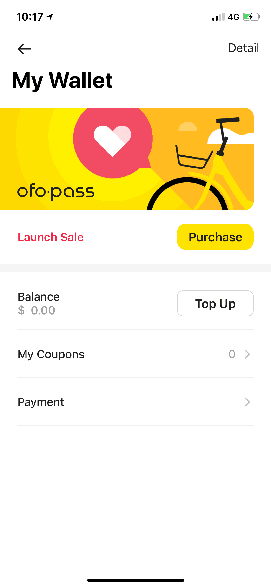 ofo iOS Travel & Transportation interface screenshot 18