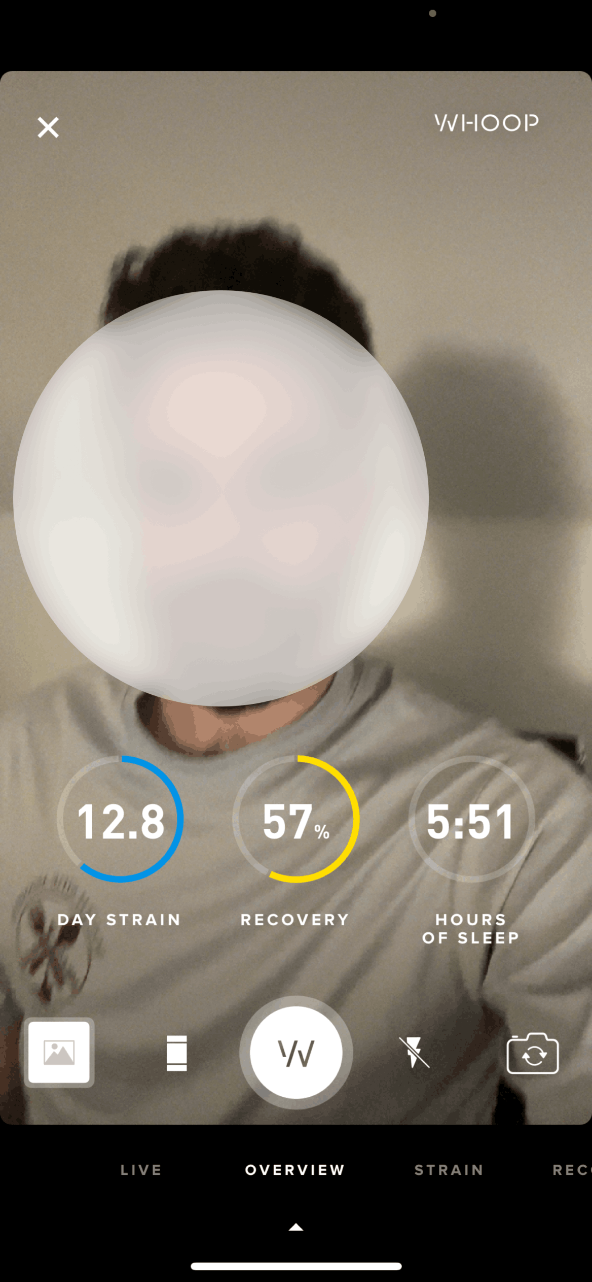 Creating a WHOOP Live on WHOOP (ios) screen 2
