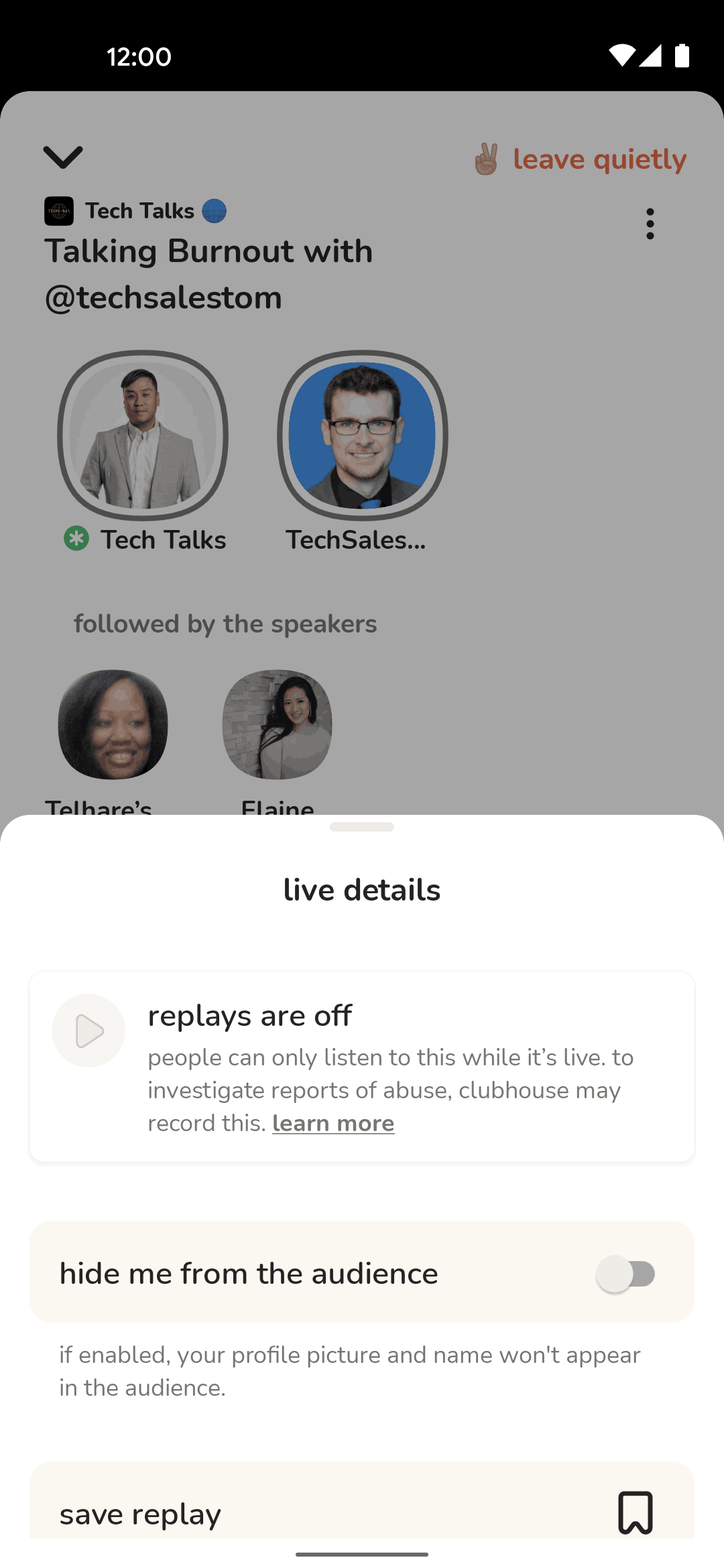 Clubhouse Android Social Networking interface screenshot 8