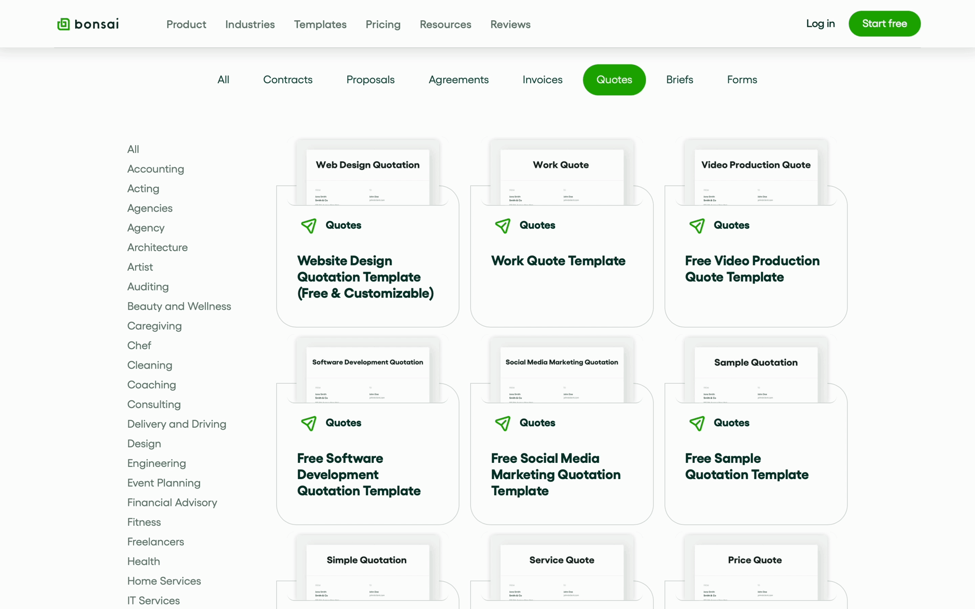 Bonsai Web Business interface screenshot 2