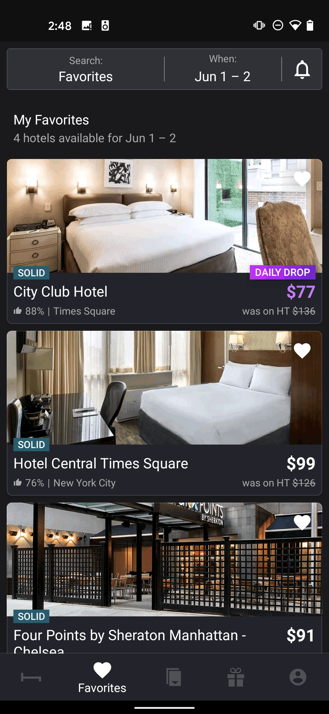 HotelTonight Android Travel & Transportation interface screenshot 4